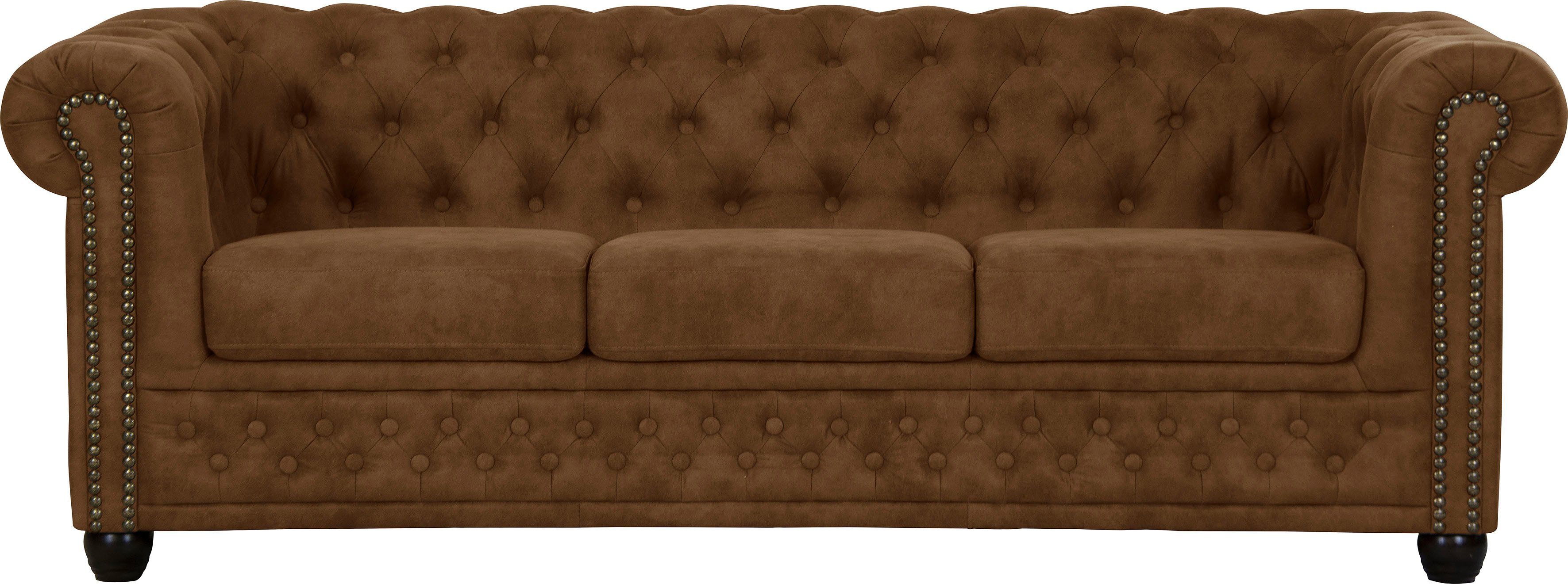 Home affaire Chesterfield-bank Rysum Chesterfield look, in 2 verschillende stoffen, 2 versies snel leverbaar
