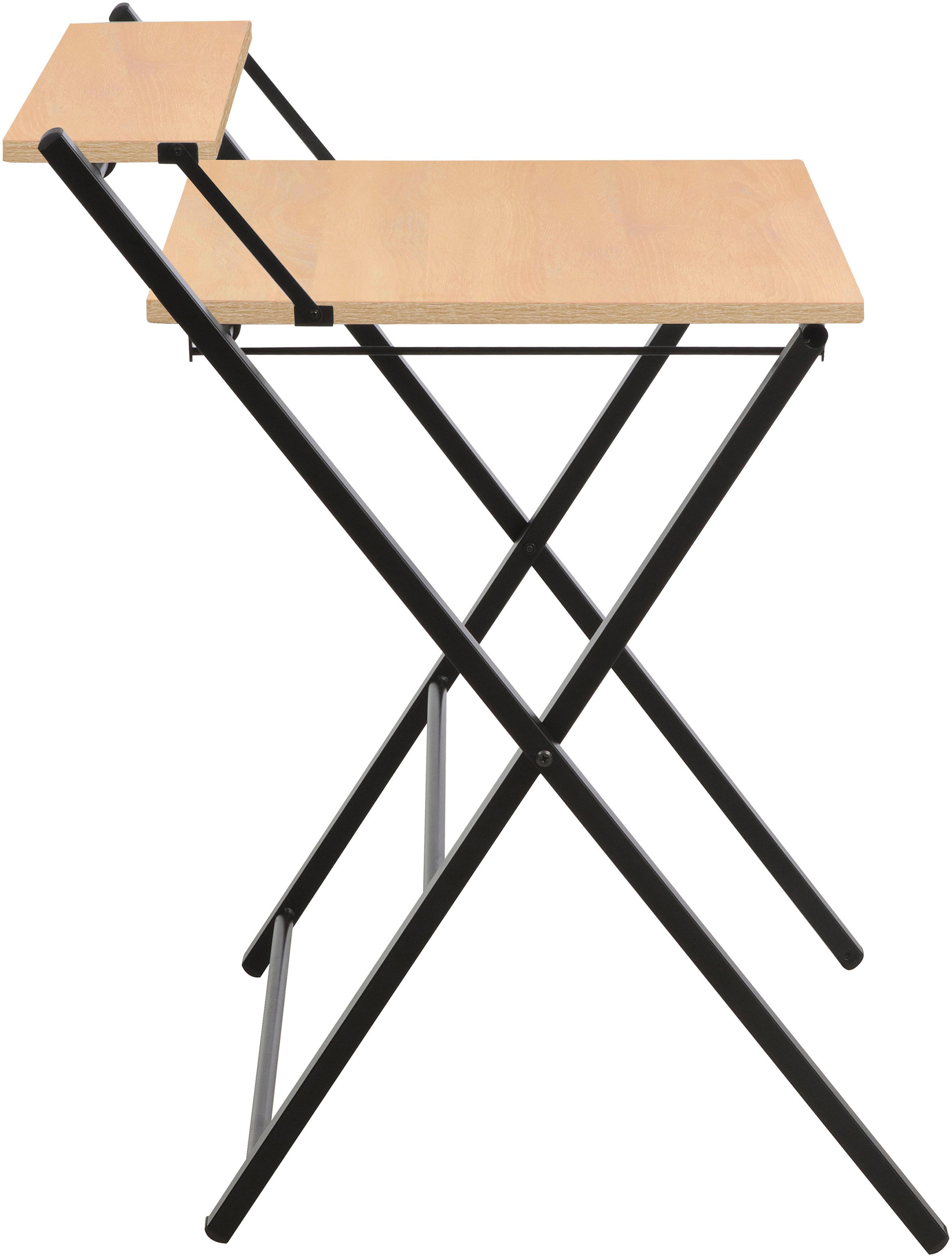 INOSIGN Pc-bureau SULBY, laptoptafel, bureau, met planchet, Metalen frame, opvouwbaar, ruimtebesparend, max. 86,5x82,5 cm
