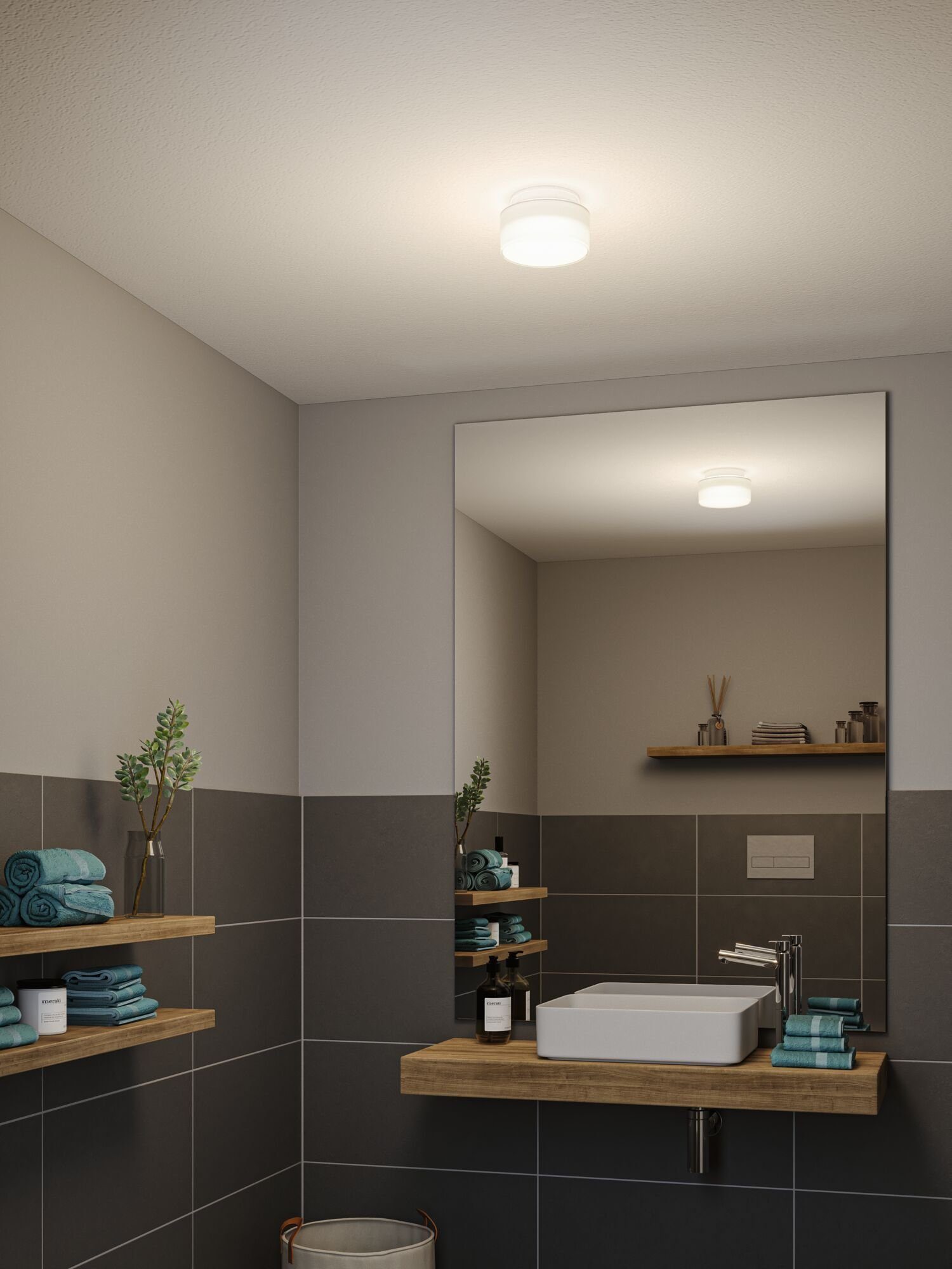 Paulmann Led-plafondlamp Selection Bathroom Maro IP44 1x6,8W rond 155mm 3000K Wit Kunststof