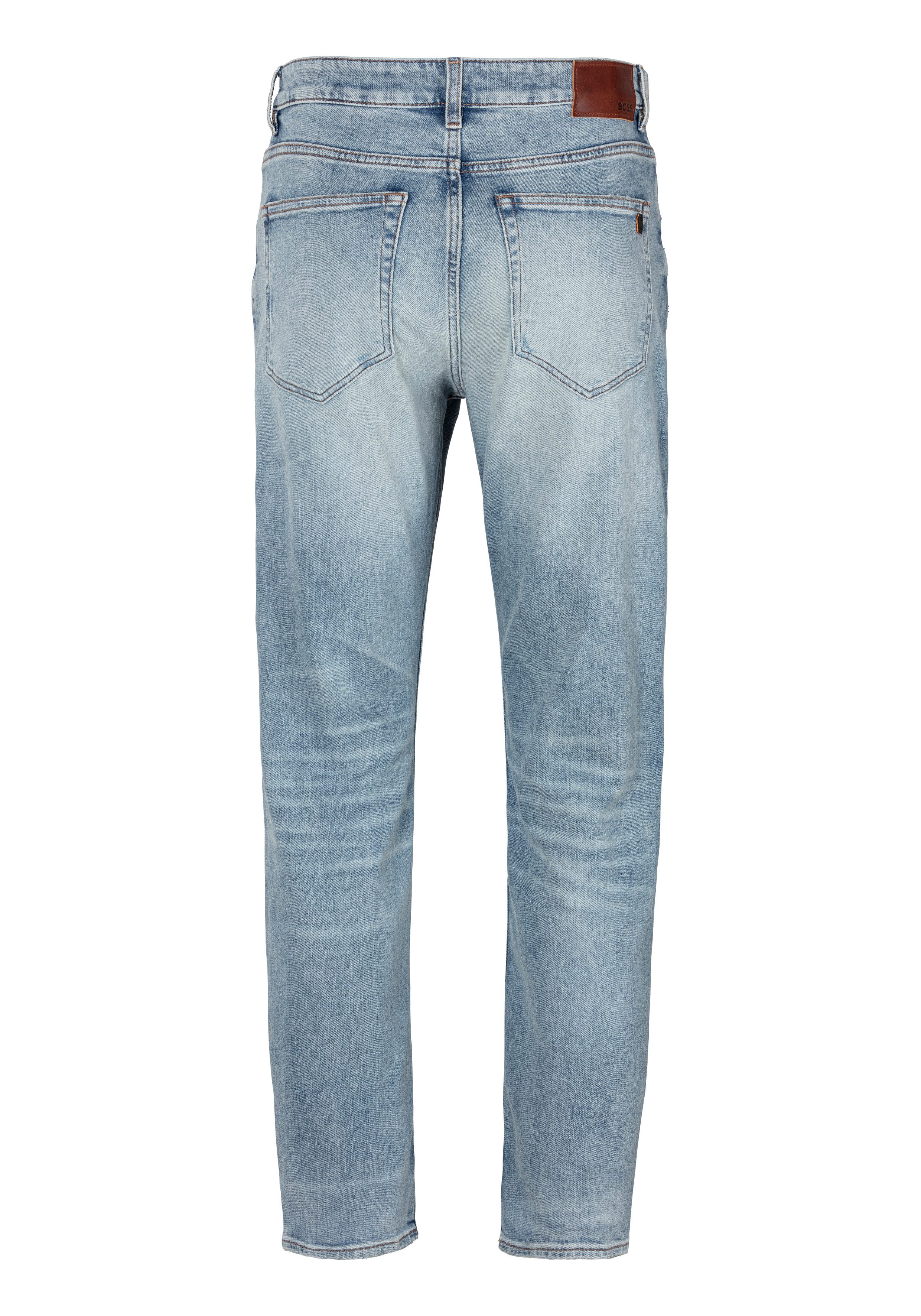 Boss Orange Regular fit jeans TROY BO met leren badge