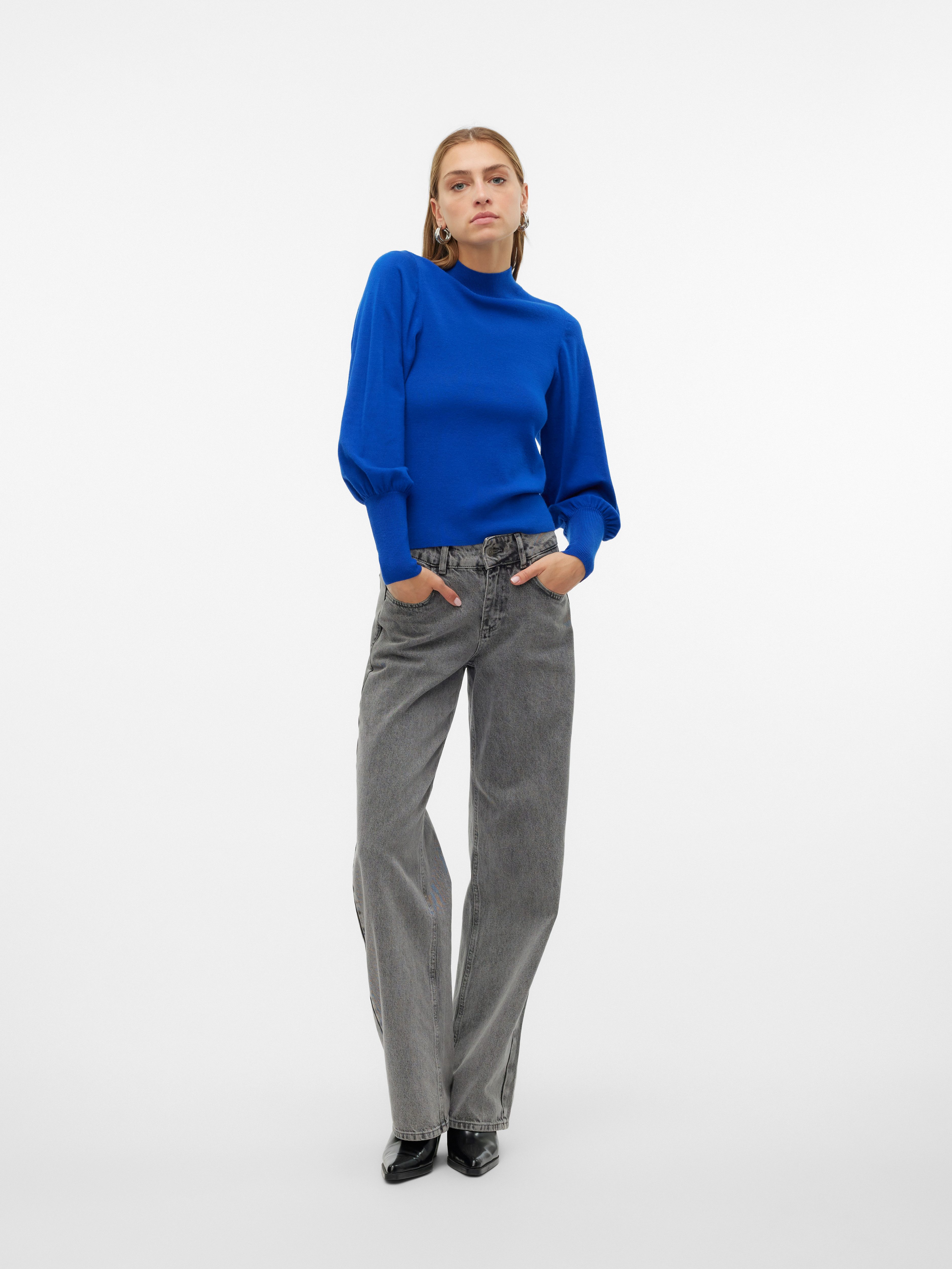 Vero Moda Gebreide trui VMHOLLYKARISPUFF LS HIGHNK PULLOV GA BOO