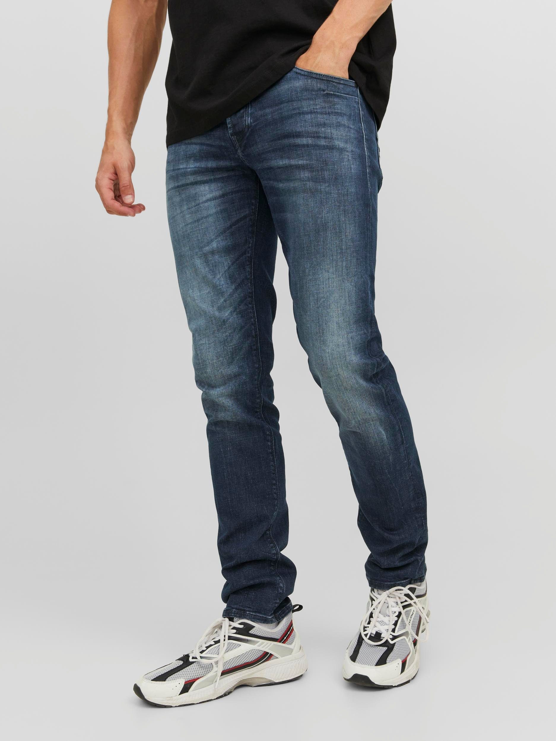 JACK & JONES JEANS INTELLIGENCE slim fit jeans JJITIM blauw