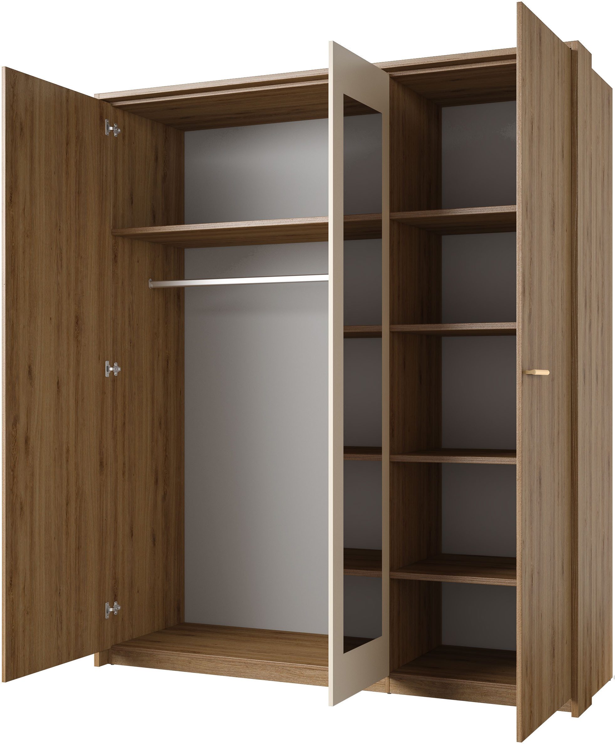 Home affaire Draaideurkast Bitry, linnenkast incl. complete binneninrichting Kledingkast, verstelbare planken 22 mm dik, mooie houtlook