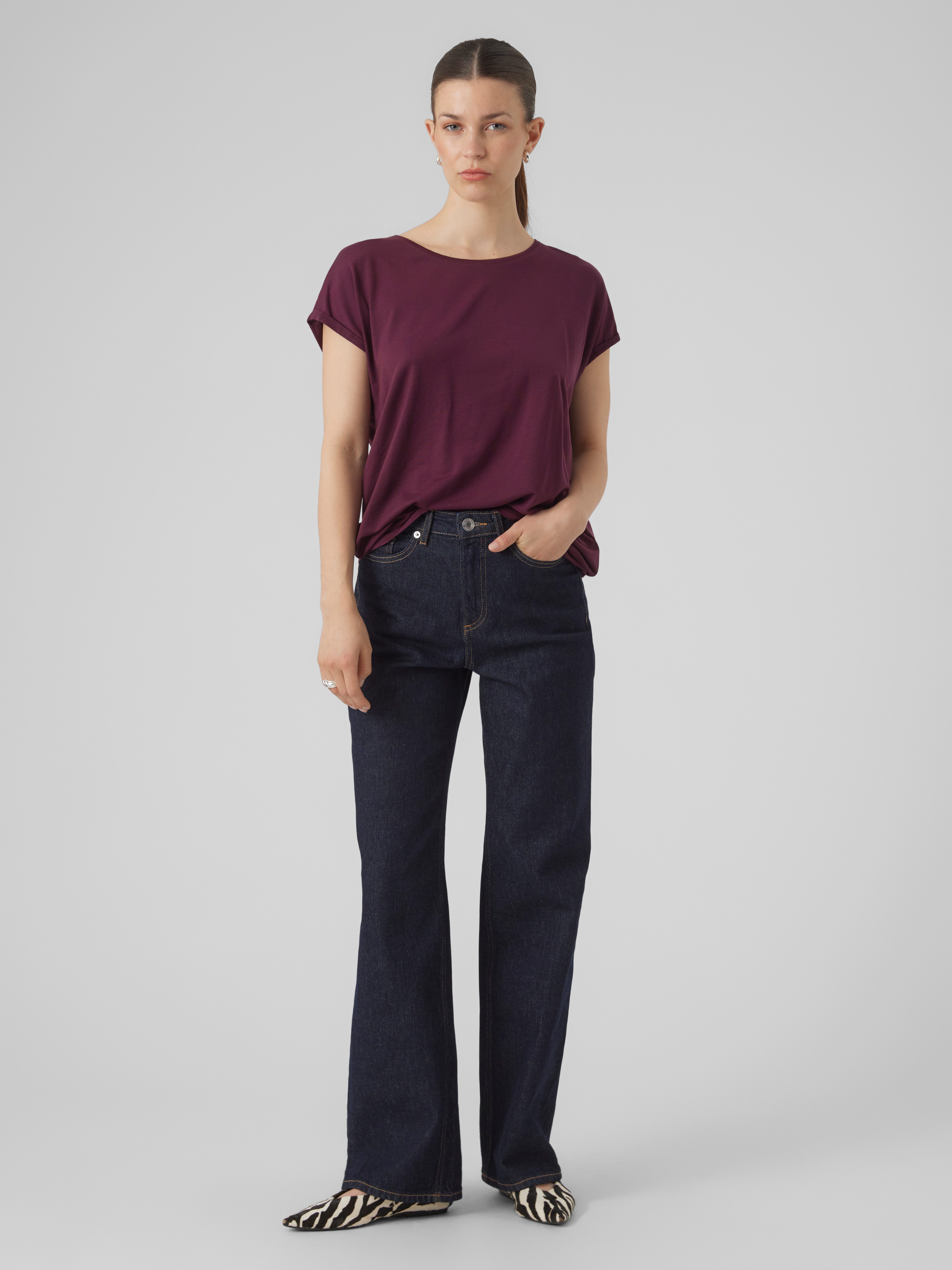 Vero Moda Shirt met ronde hals VMAVA PLAIN SS TOP GAJRS NOOS