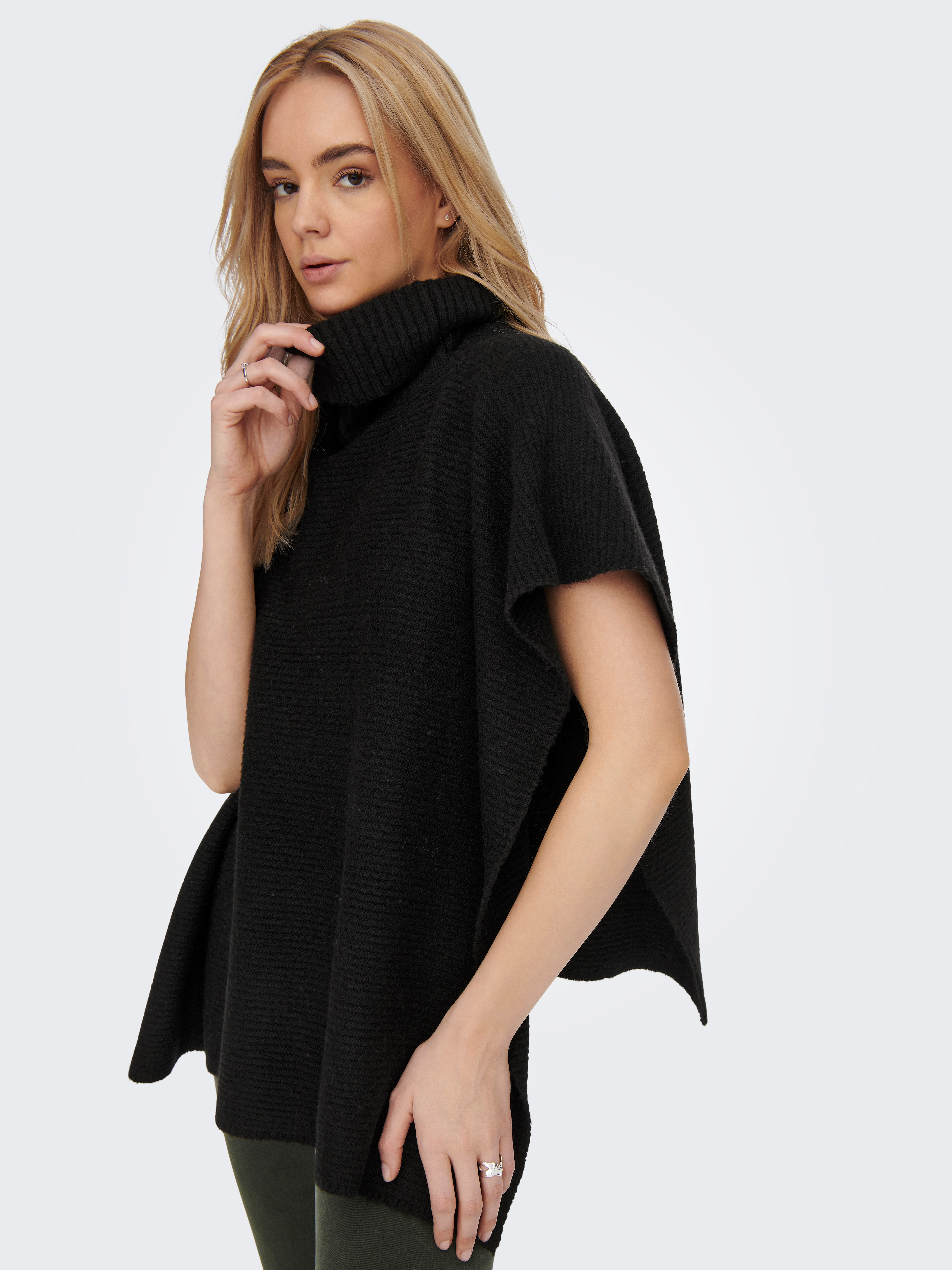 Only Gebreide poncho ONLLOVISA LIFE KNIT PONCHO ACC