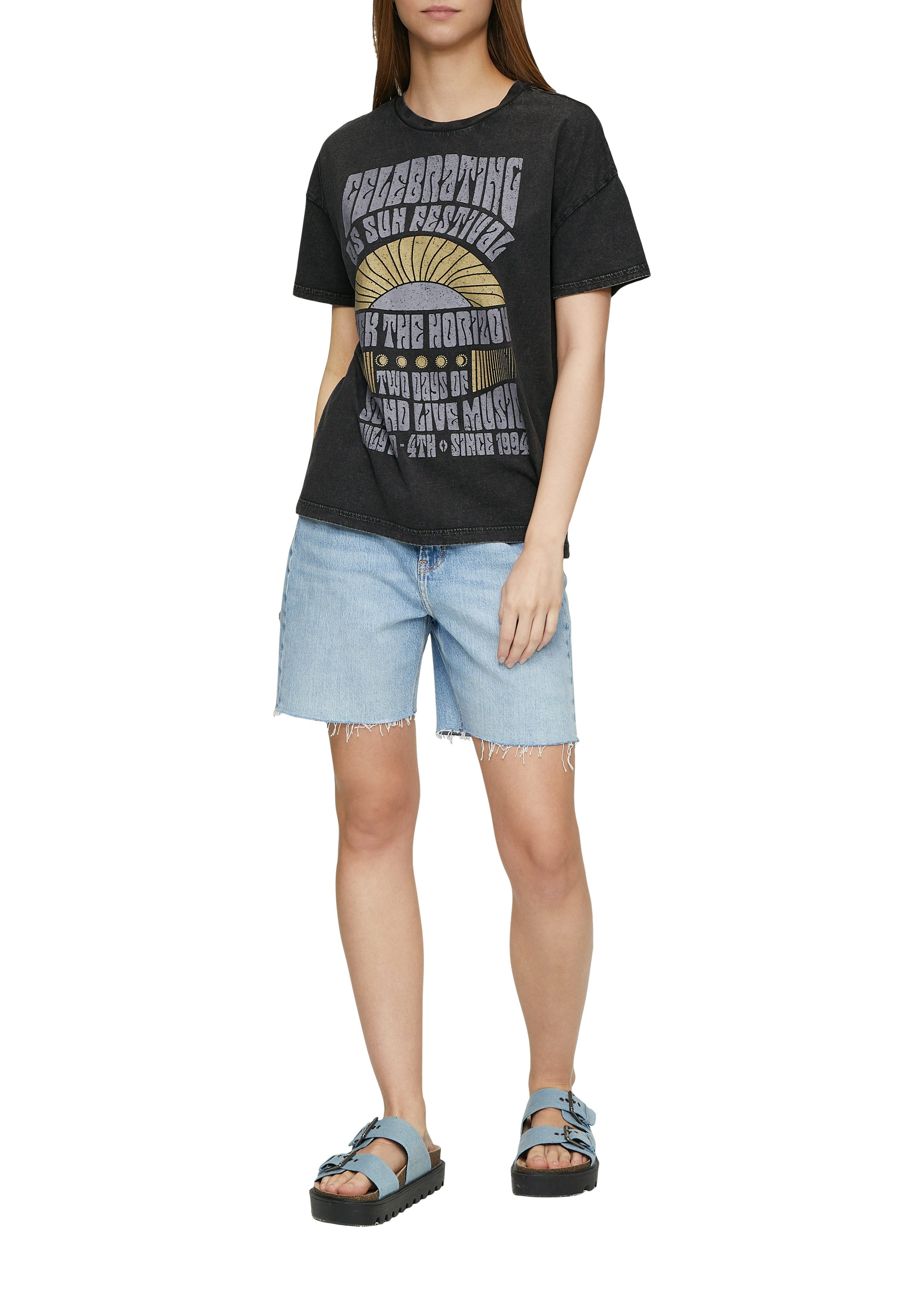 Q/S designed by Oversized shirt in vintage-look en met print