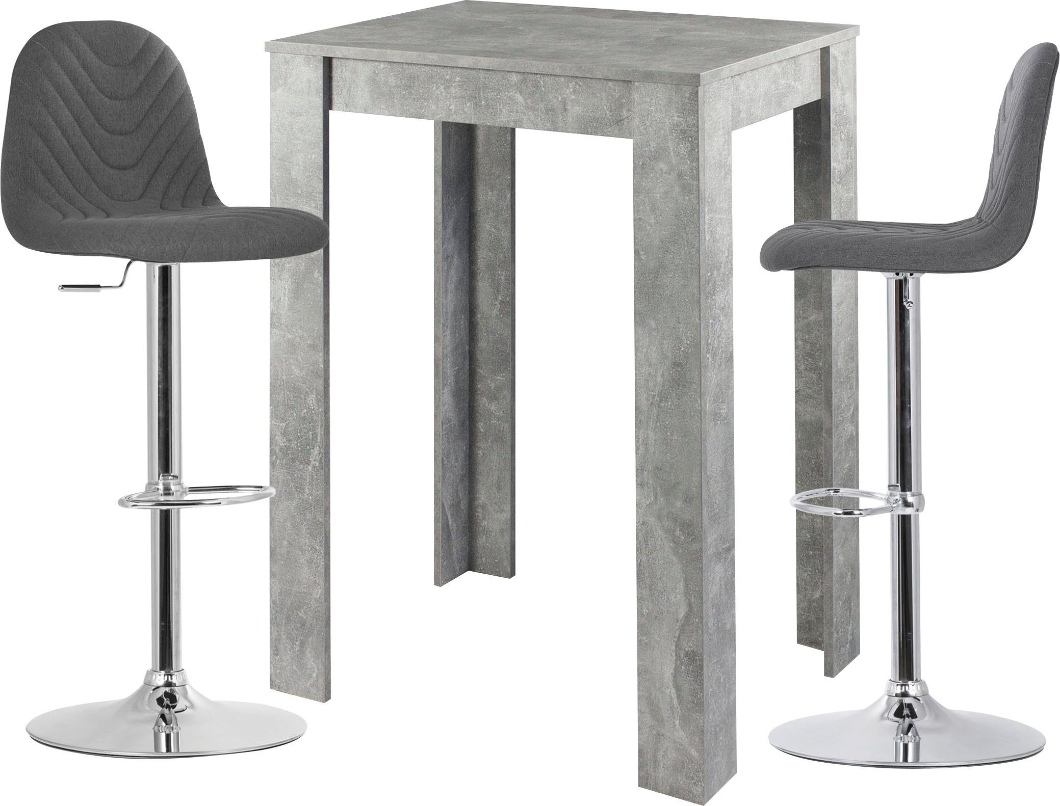 byLIVING Barkruk Casino 01 draaibaar met hoogteverstelling, bekleding van weefstof, metalen frame (set, 2 stuks)