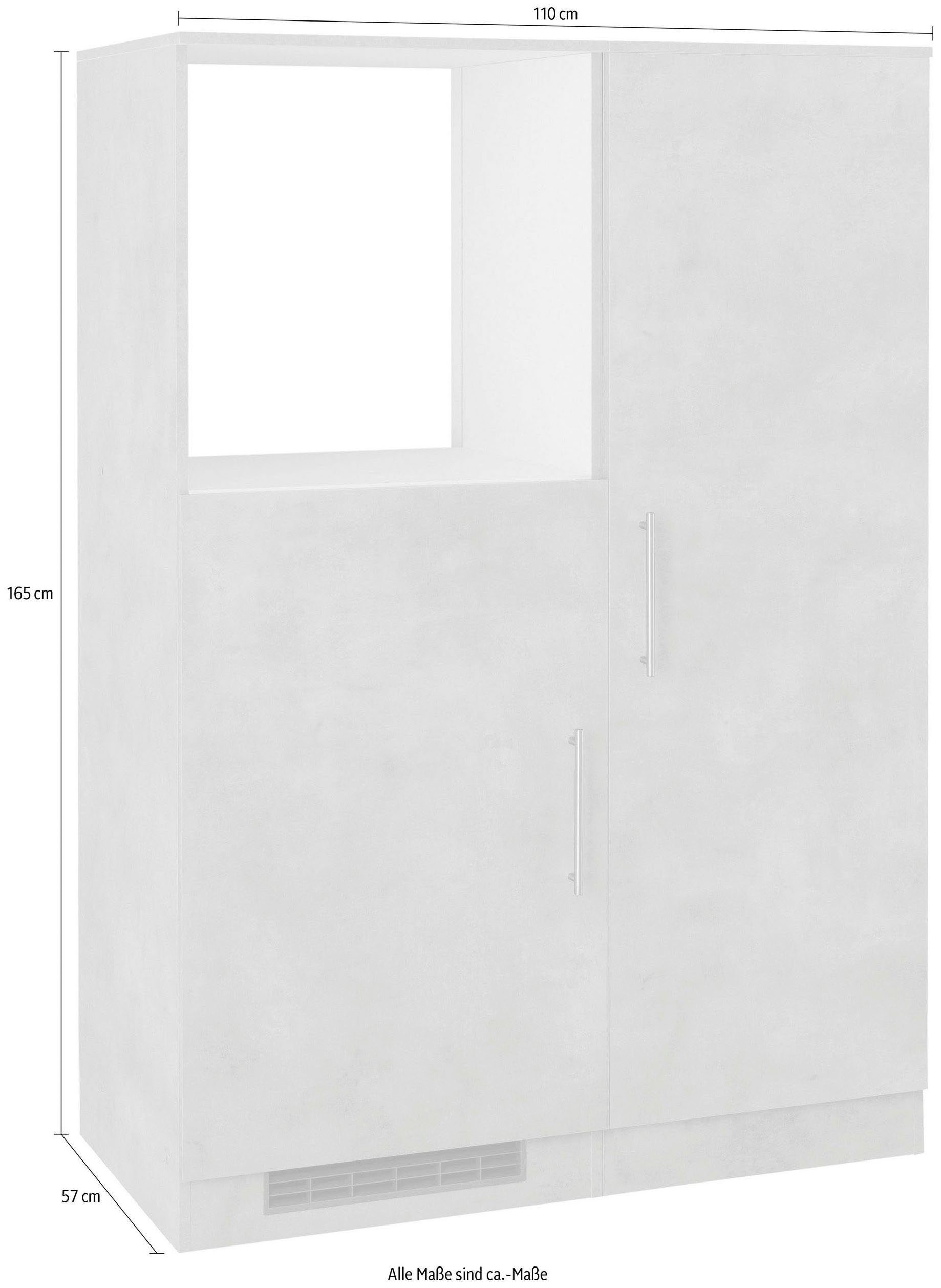 wiho Küchen Keuken Cali Back-/Koelmodule, optioneel met elektrische apparaten, breedte 110 cm