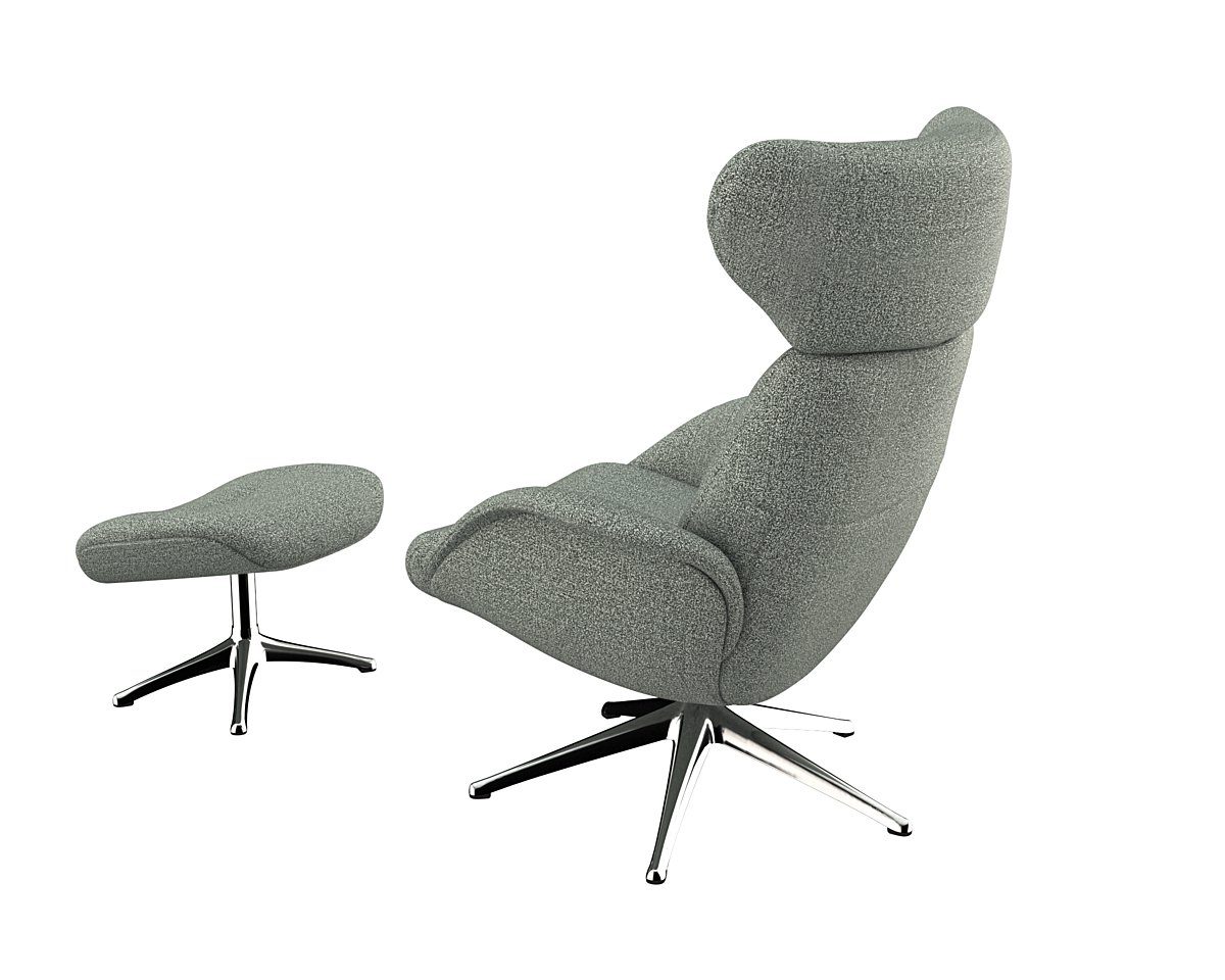 FLEXLUX Relaxfauteuil More, functionele stoel, gestoffeerde stoel, armleunstoel, TV-fauteuil Premium comfort, rug- en hoofdeindeverstelling, draaibaar, voet van aluminium