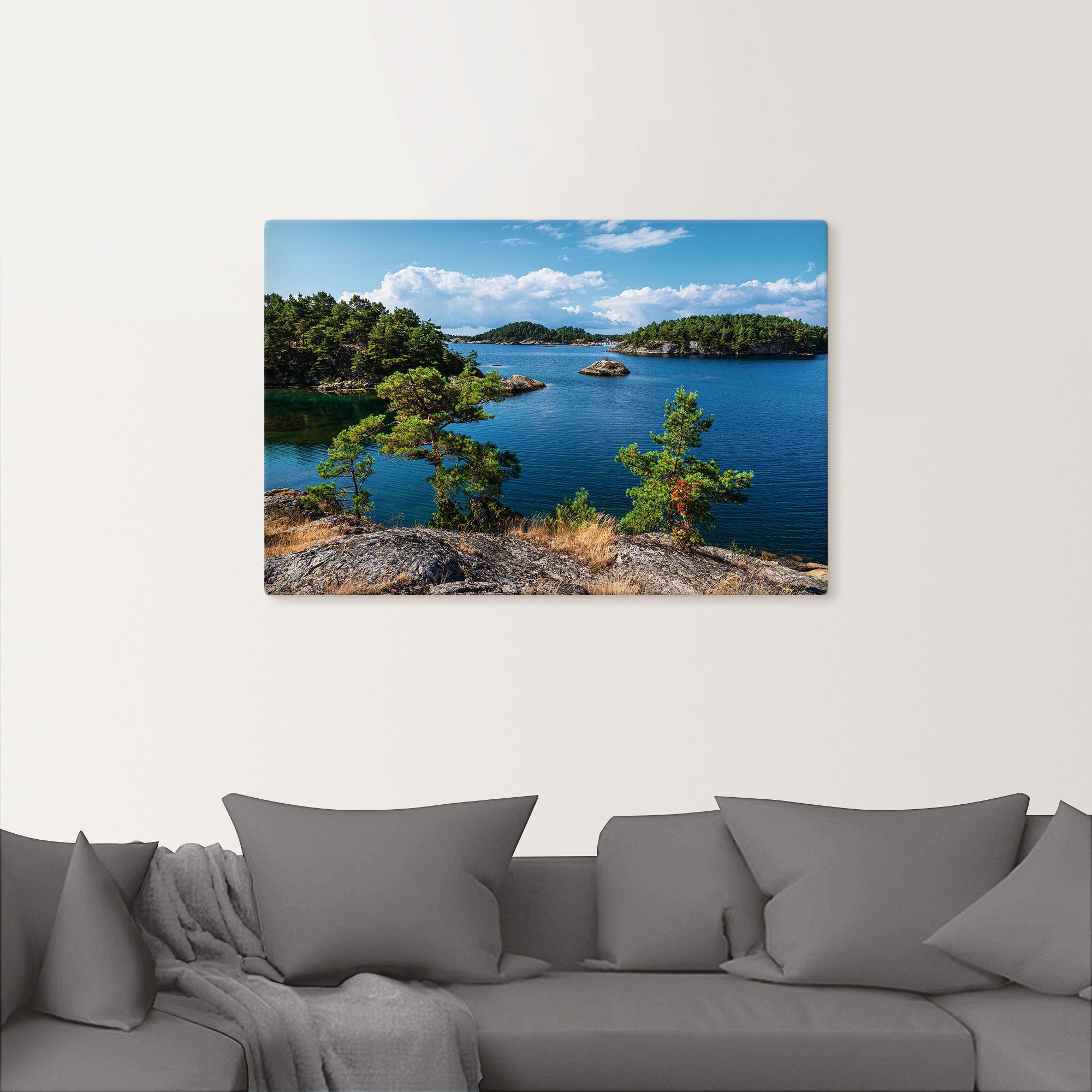 Artland Artprint op linnen Landschap, schiereiland Riveneset Noorwegen