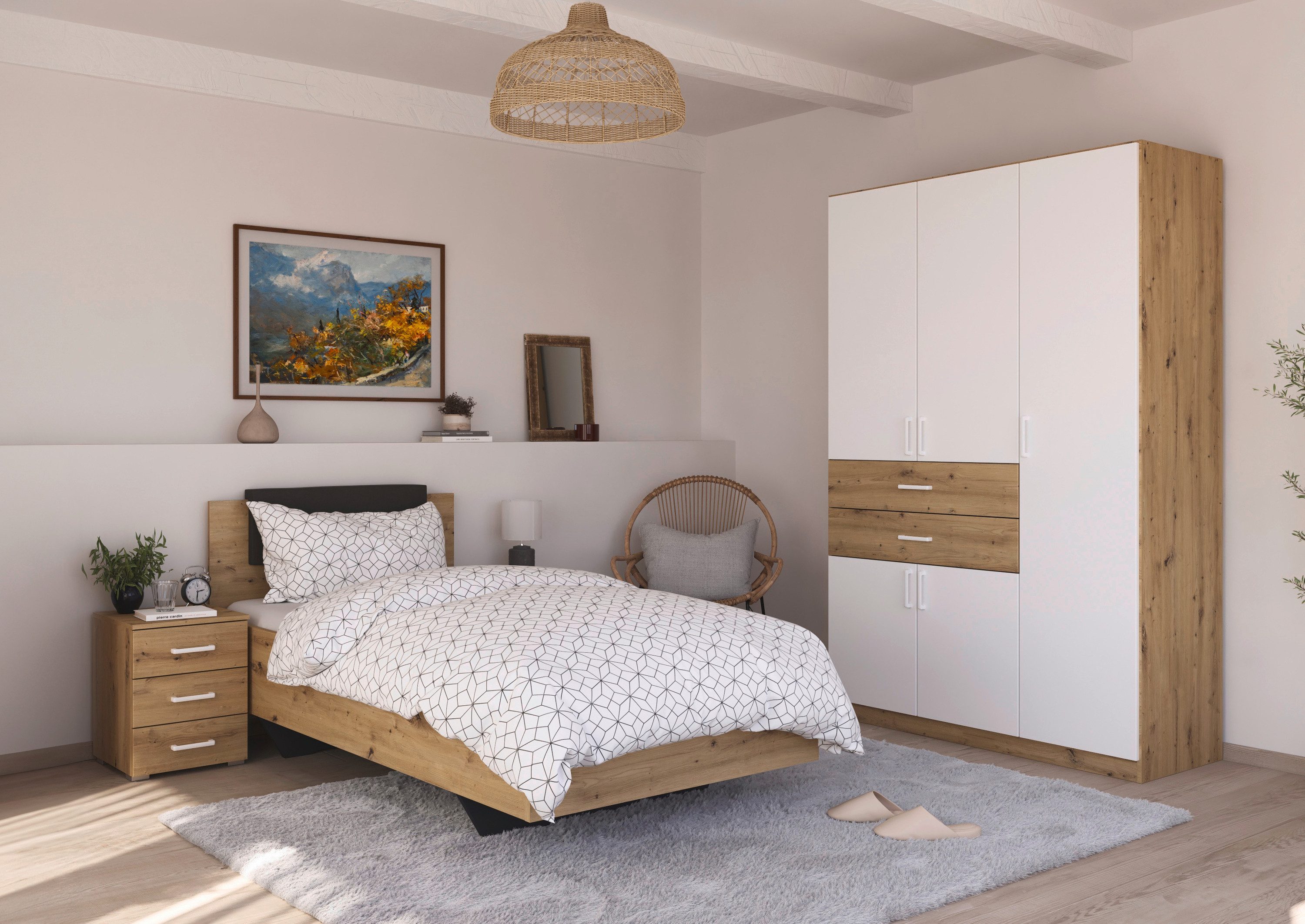 rauch Draaideurkast Kledingkast kast garderobe MAIKA met decor-front 2 lades, in verschillende breedtes, hoogtes, kleuren, made in germany