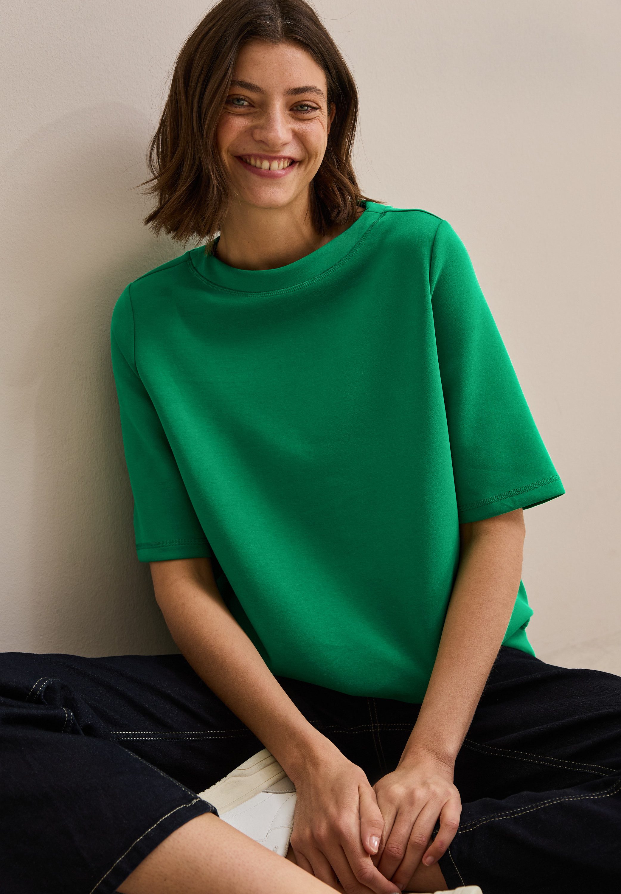 Cecil Sweatshirt korte mouwen, met u-hals