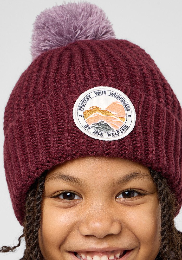 Jack Wolfskin Pompom Badge Beanie Kids Wintermuts Kinderen S enberry