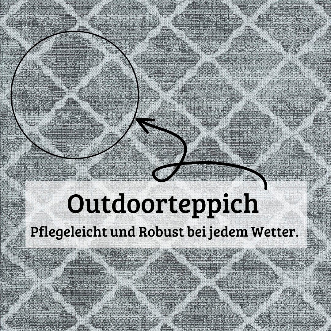 my home Vloerkleed Veyla, MAGAZIJNOPRUIMING! Ruitenpatroon, geschikt voor binnen- en buitengebruik, terras & balkon