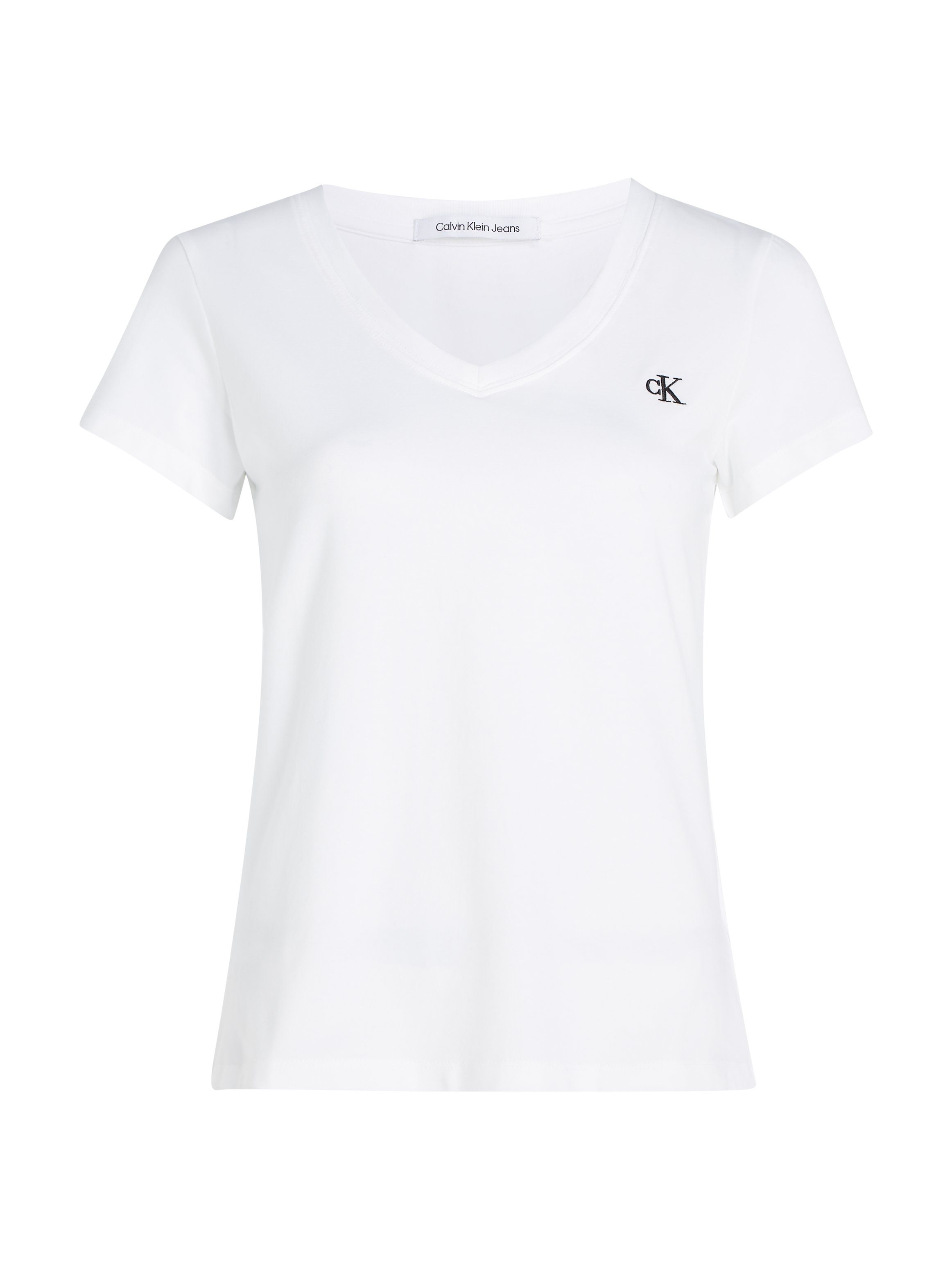 Calvin Klein Shirt met V-hals CK EMBROIDERY STRETCH V-NECK met klein calvin klein-logoborduursel op borsthoogte (1-delig)