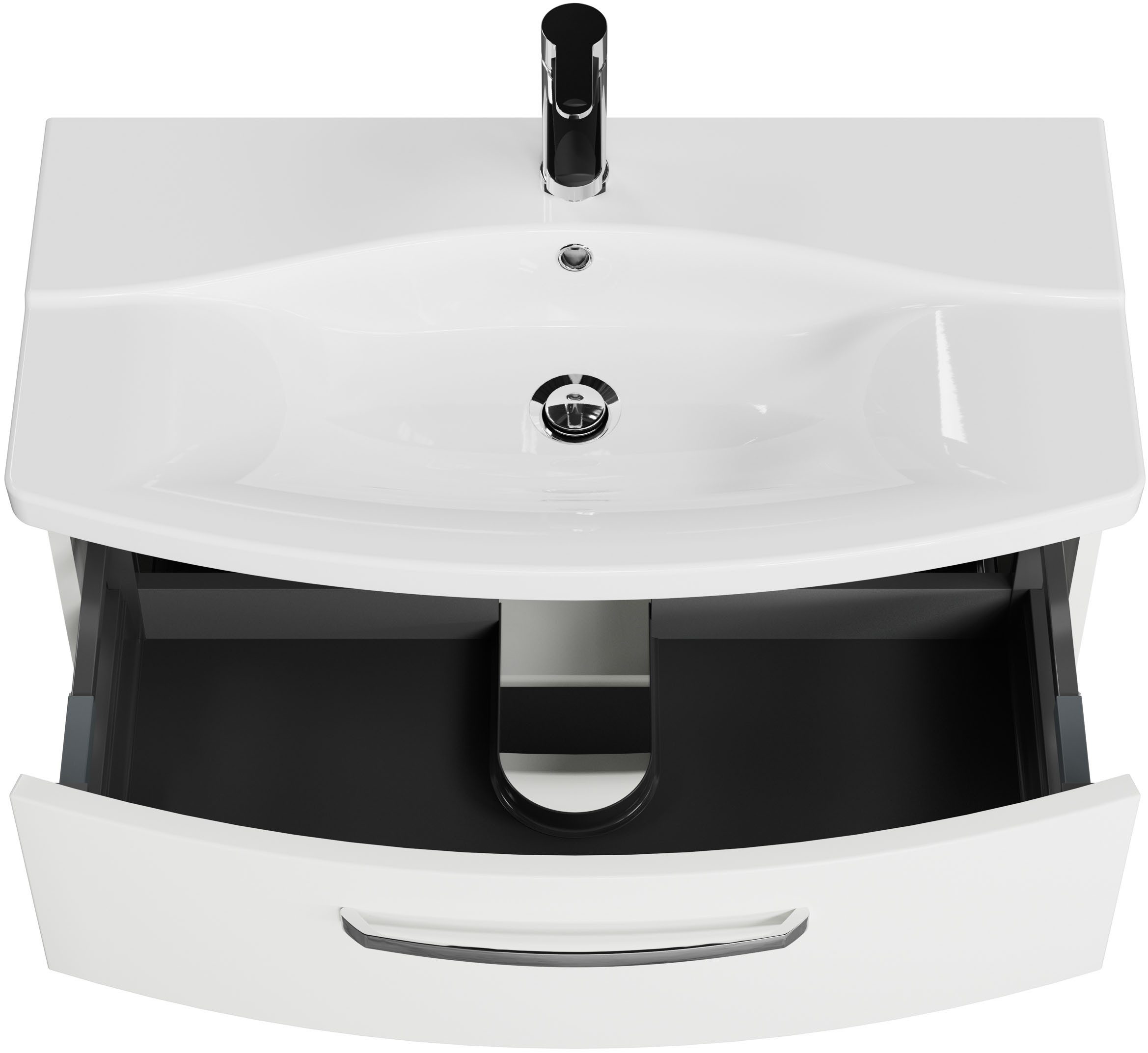 Saphir Wastafelonderkast Serie 4010 keramische wastafel met onderkast, 84 cm breed