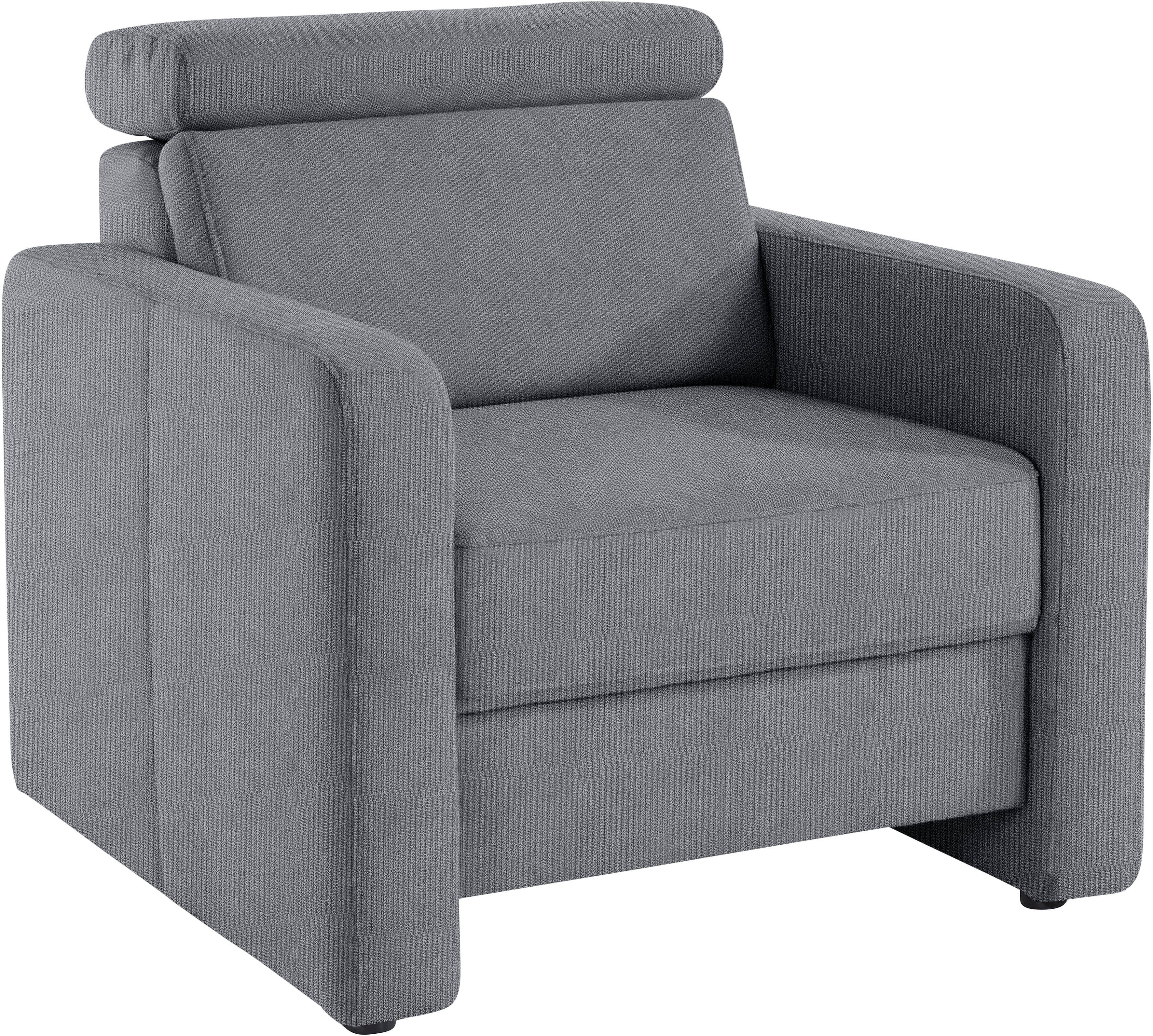sit&more Fauteuil Bologna met binnenvering, met verstelbare hoofdsteun