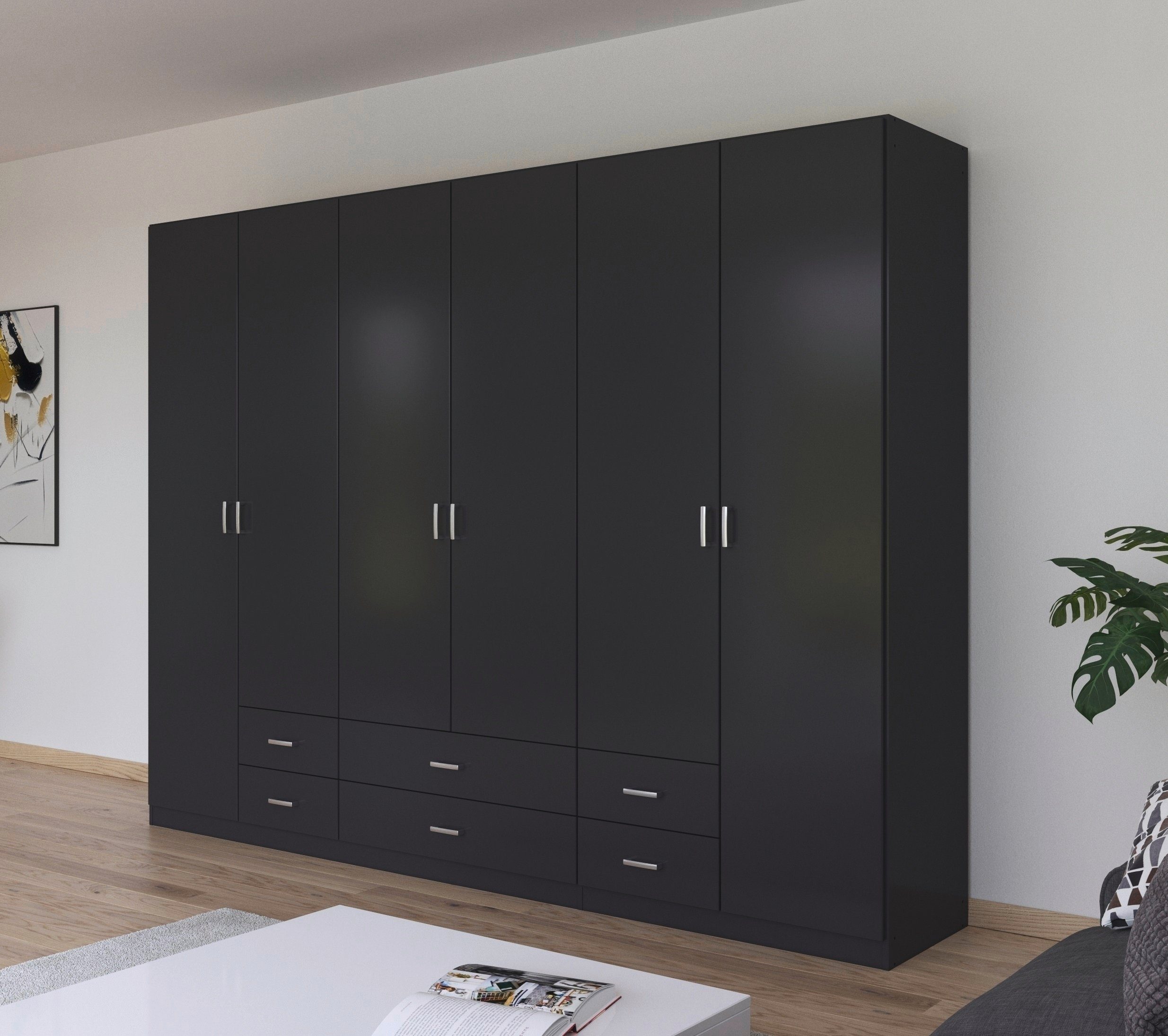 rauch Draaideurkast Kledingkast kast garderobe linnenkast GAMMA in 3 breedtes met 6 lades, in eenvoudig design topseller made in germany