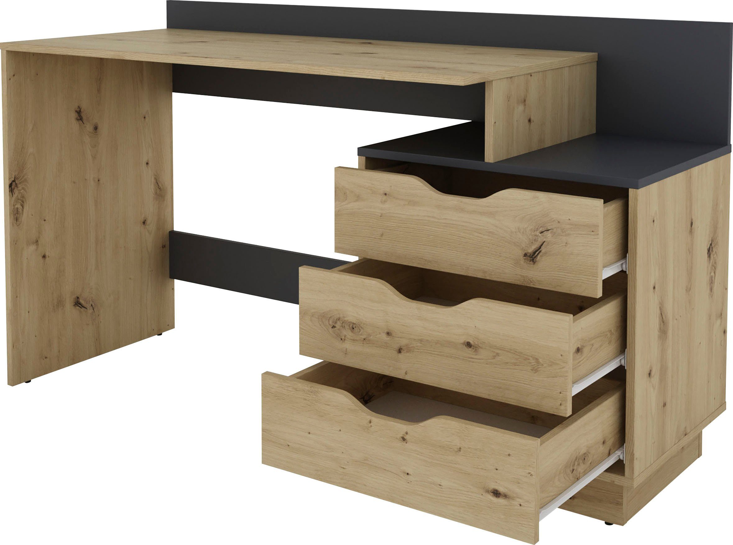 byLIVING Bureau Bern, modern pc-bureau met veel bergruimte, breedte 138 cm, rechts of links te monteren