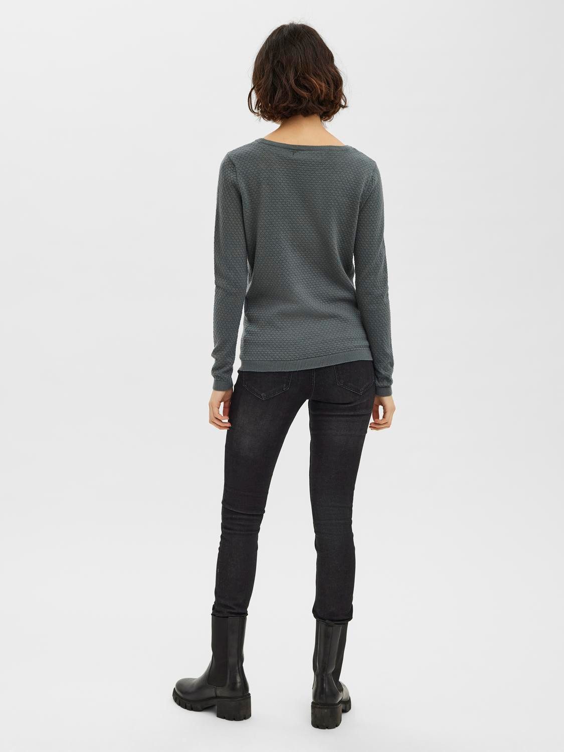 Vero Moda Trui met ronde hals VMCARE STRUCTURE LS O-NECK BLOU NOOS