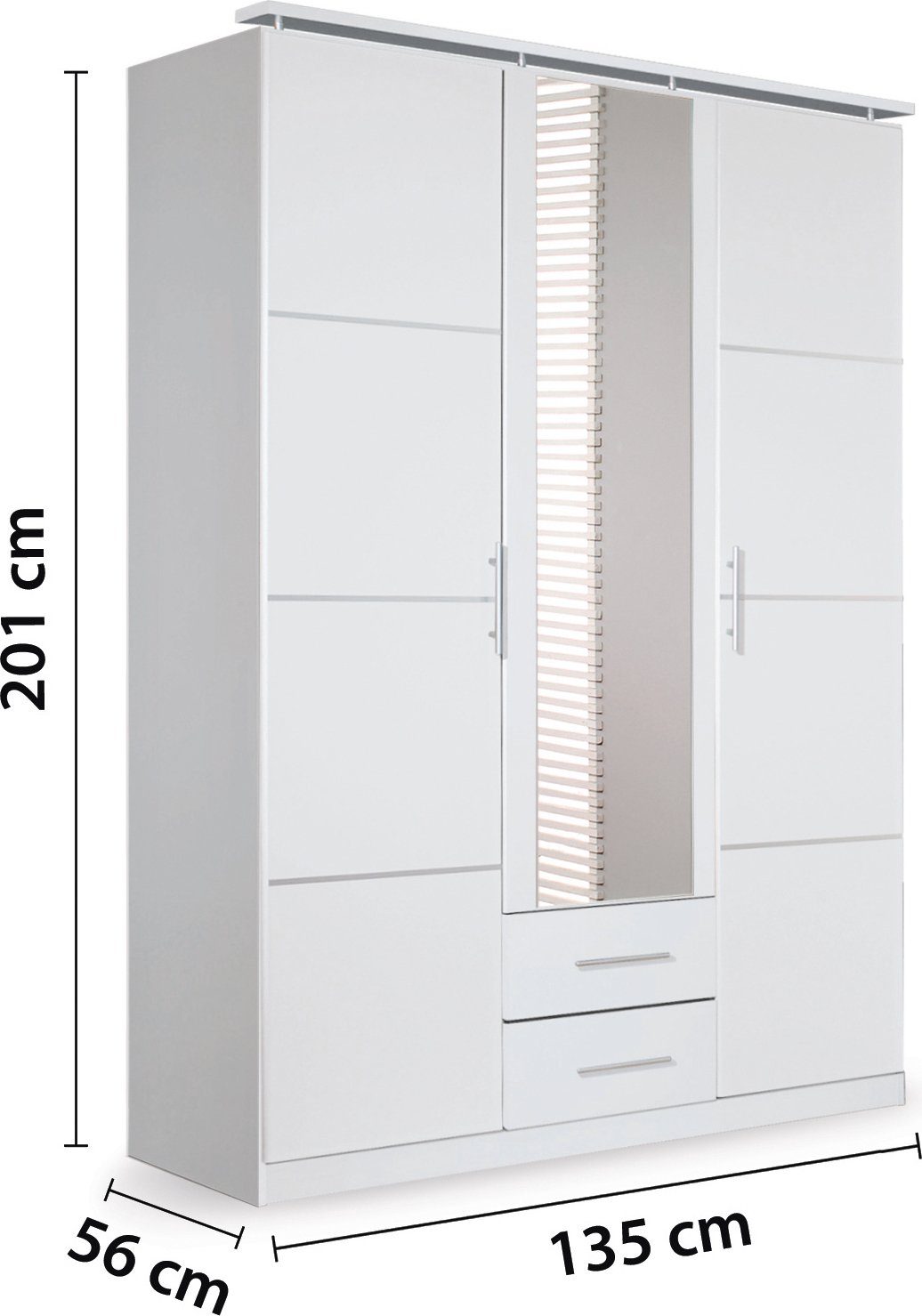 rauch Draaideurkast Micro met elegante panelen en praktische externe laden