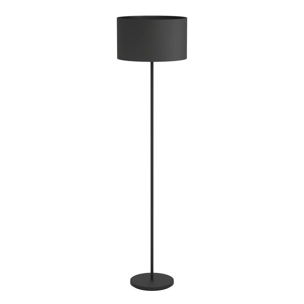 EGLO Staande lamp MASERLO 1 Vloerlamp van staal en textiel, in zwart, met voetknop, E27 (1 stuk)