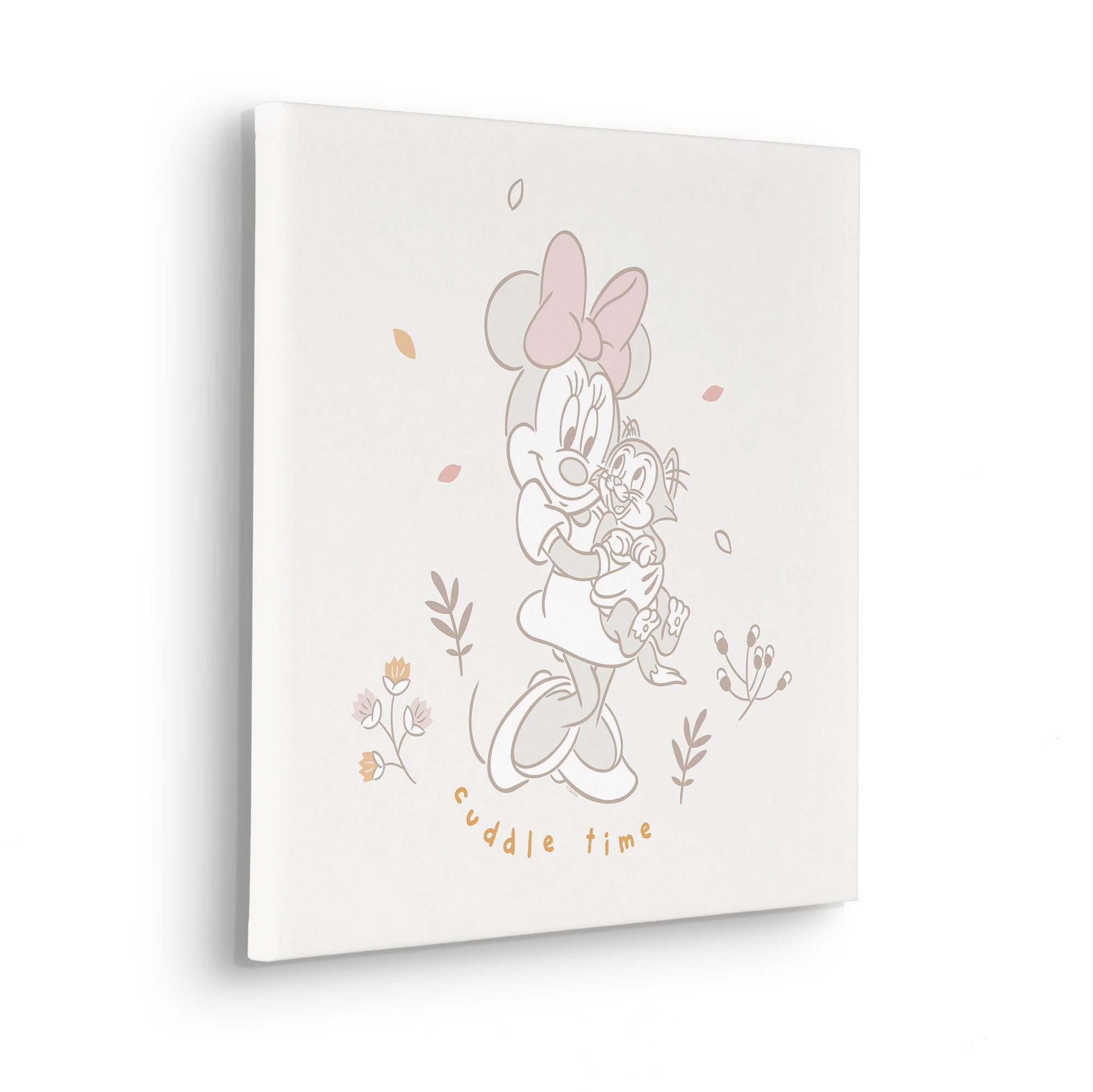 Komar Artprint op linnen Disney Minnie Mouse Cuddle Time 40 x 50 cm (breedte x hoogte) - kinderkamer, decoratie (1 stuk)