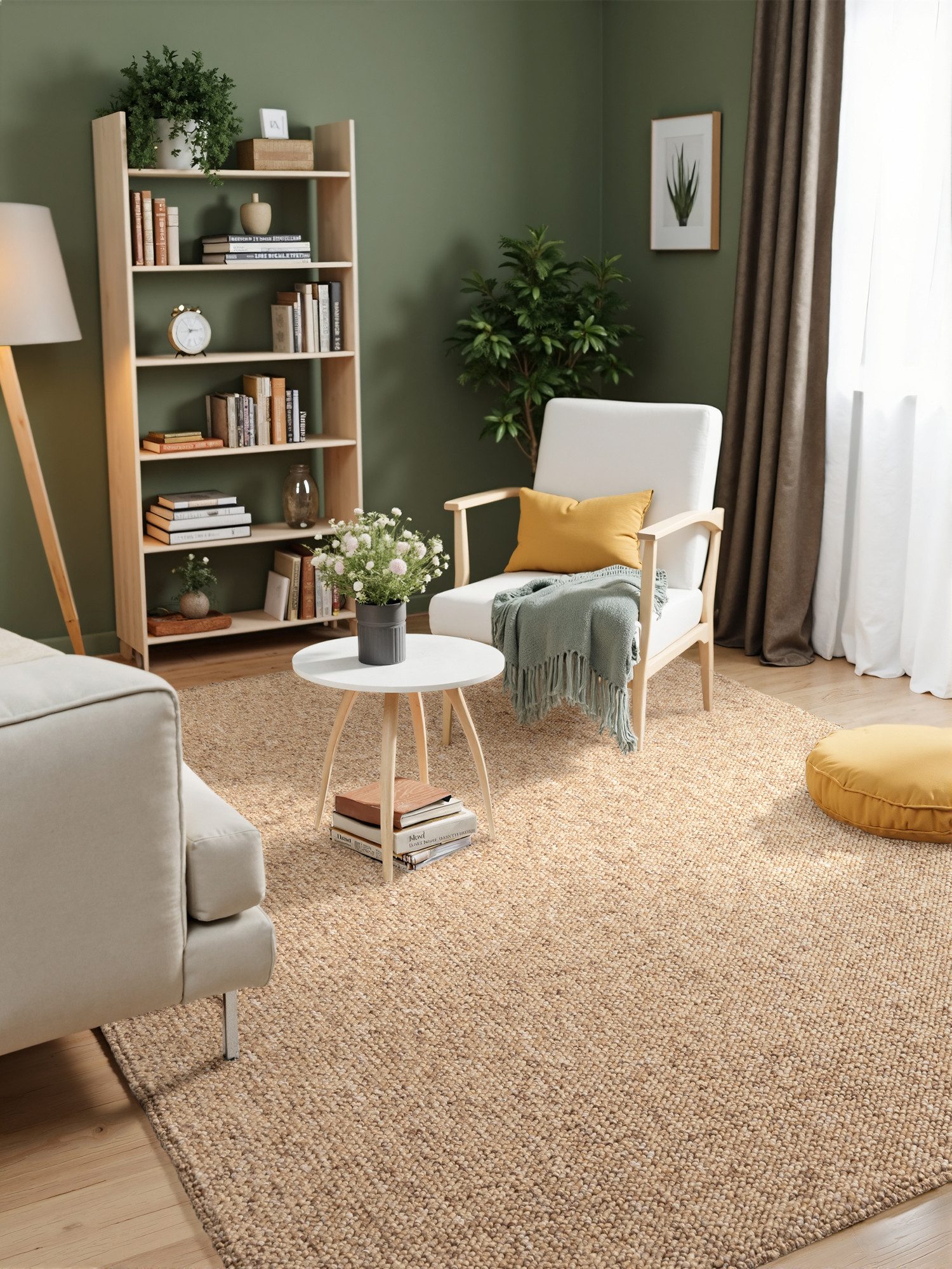 ELLE DECORATION Vloerkleed Rocco Duurzaam, loper, wasbaar, woonkamer, eetkamer, wol-look