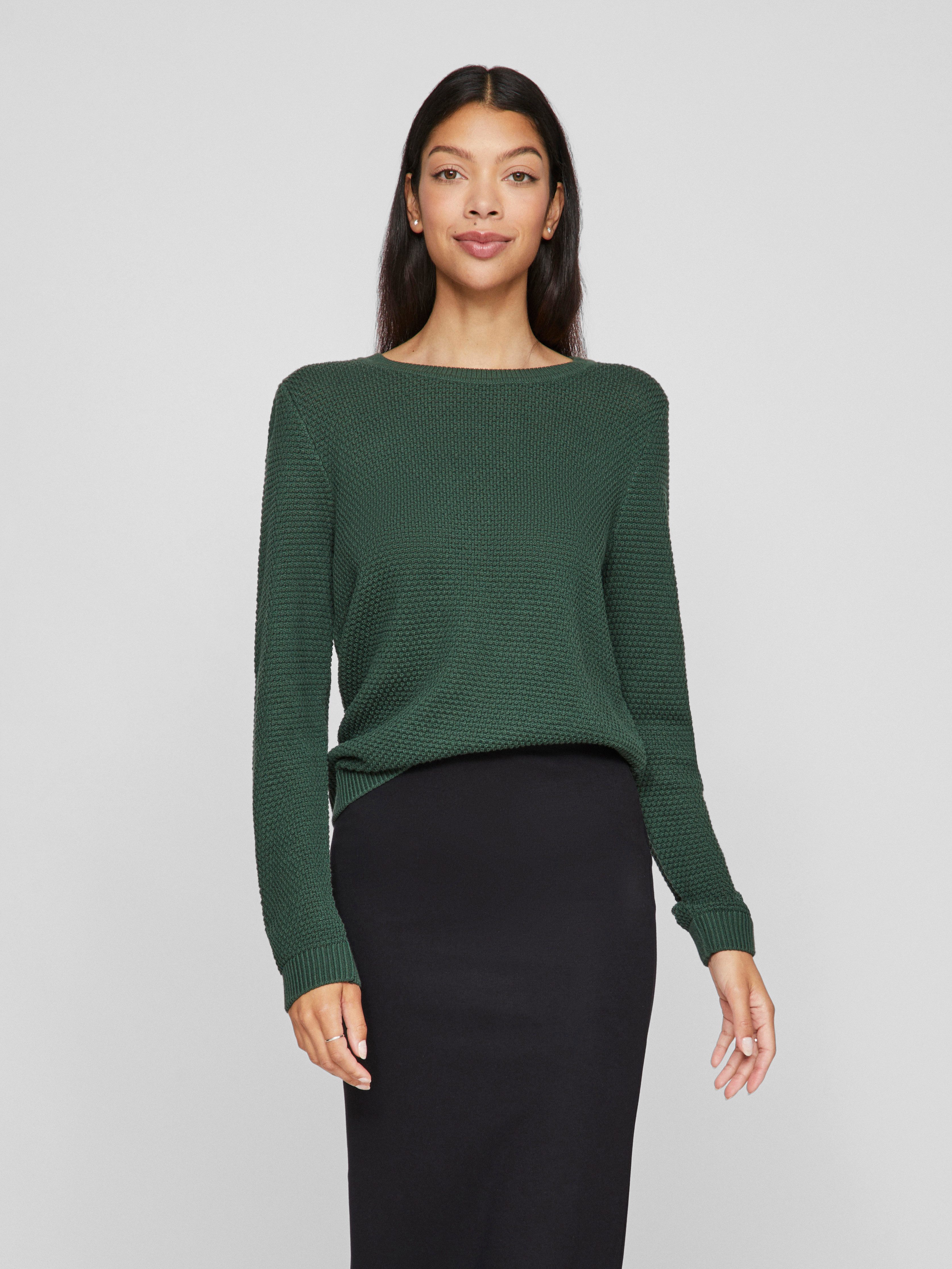 Vila Trui met ronde hals VIDALO O-NECK L S KNIT TOP- NOOS