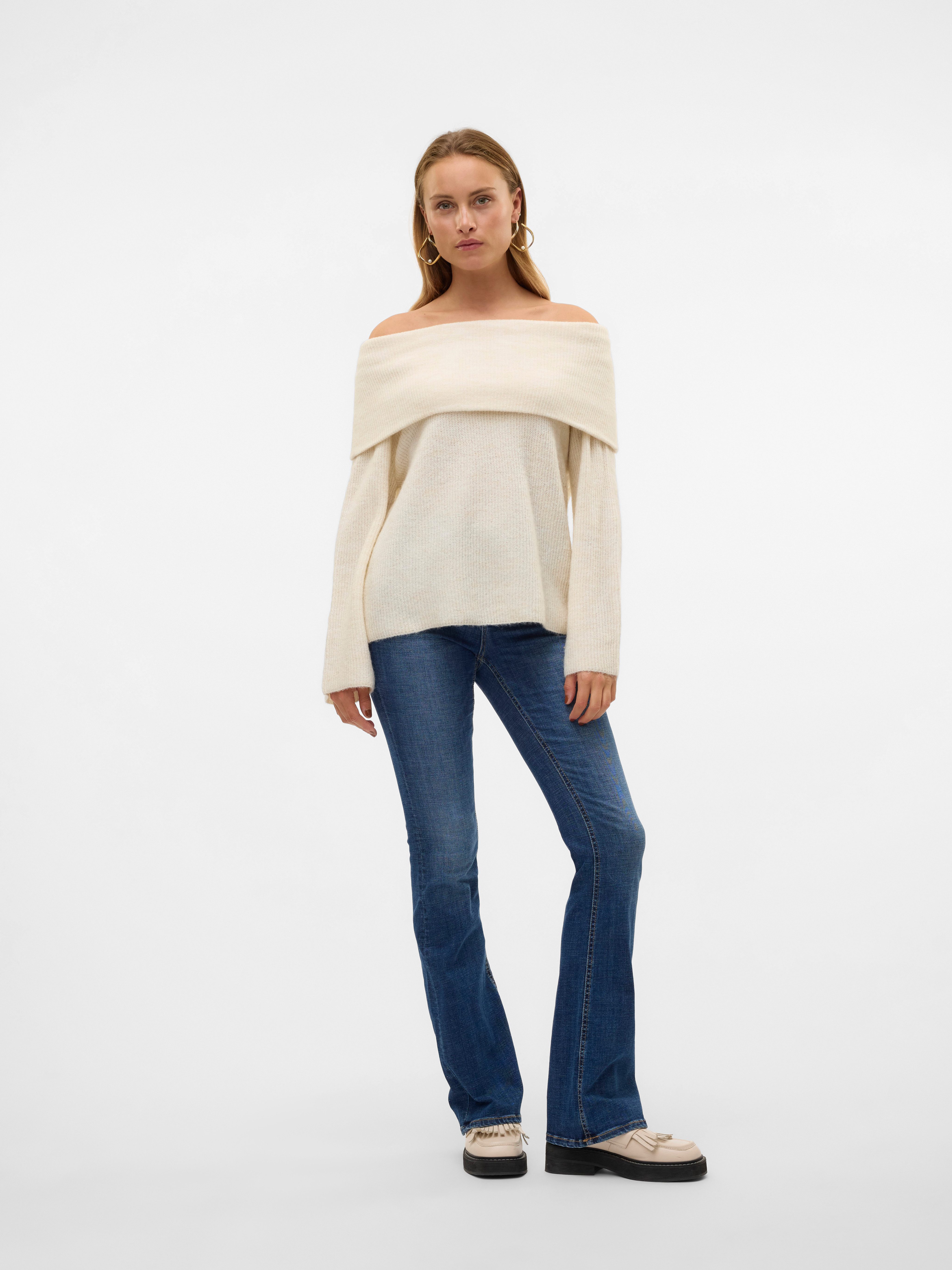 Vero Moda Gebreide trui VMERA LS OFF SHOULDER PULLOVER GA NOOS