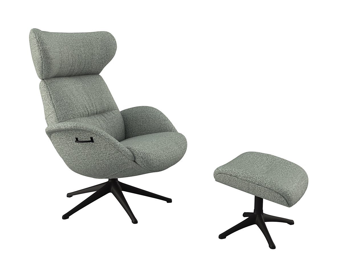 FLEXLUX Relaxfauteuil Relaxchairs More Eersteklas comfort, rug- en hoofdsteunverstelling, draaibaar, zwarte voet