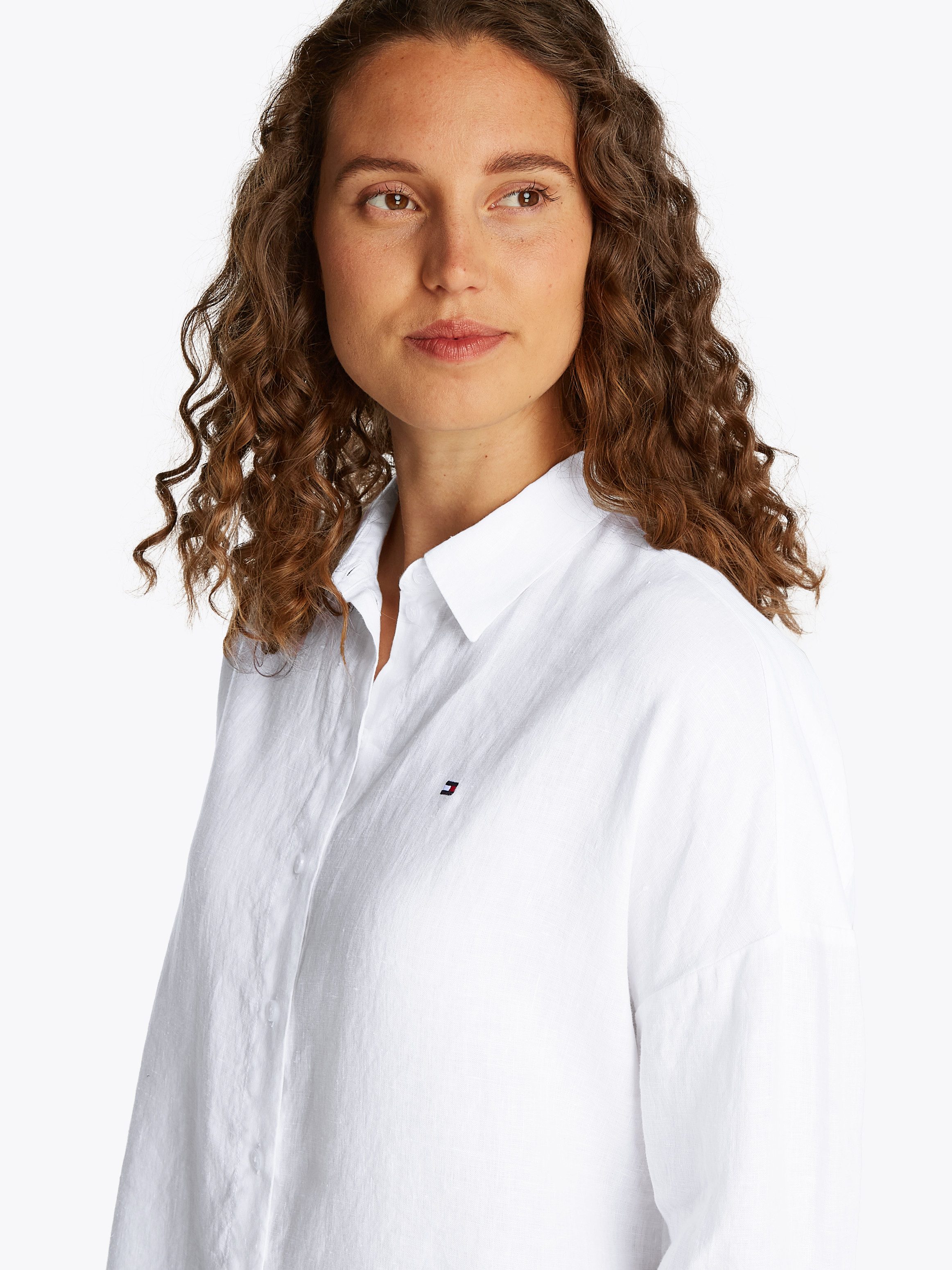 Tommy Hilfiger Shirt met 3/4 mouwen ESS LINEN LOOSE 3-4 SLEEVE SHIRT