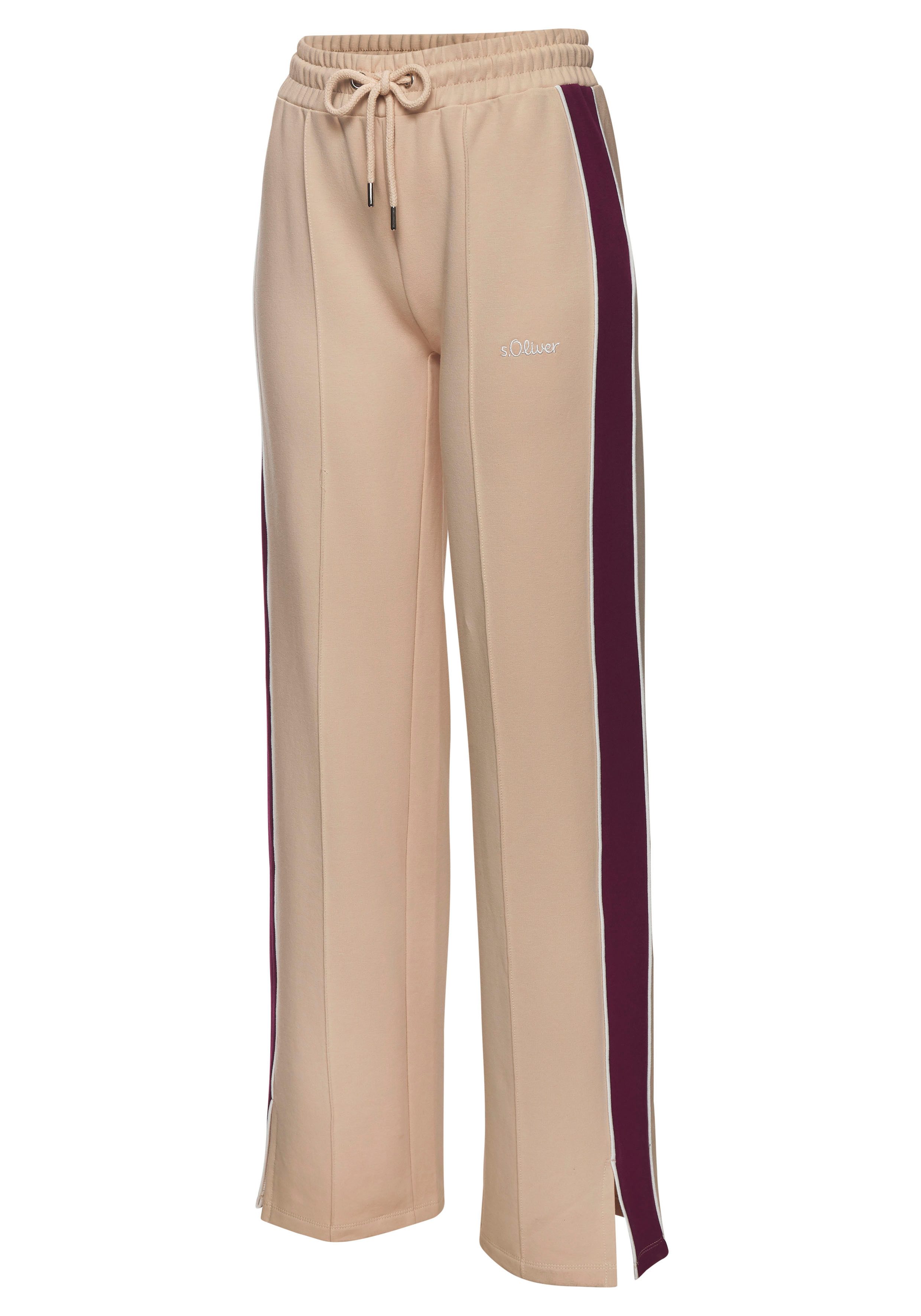 s.Oliver RED LABEL Beachwear Sweatbroek Loungebroek met contraststrepen en pipings loungewear