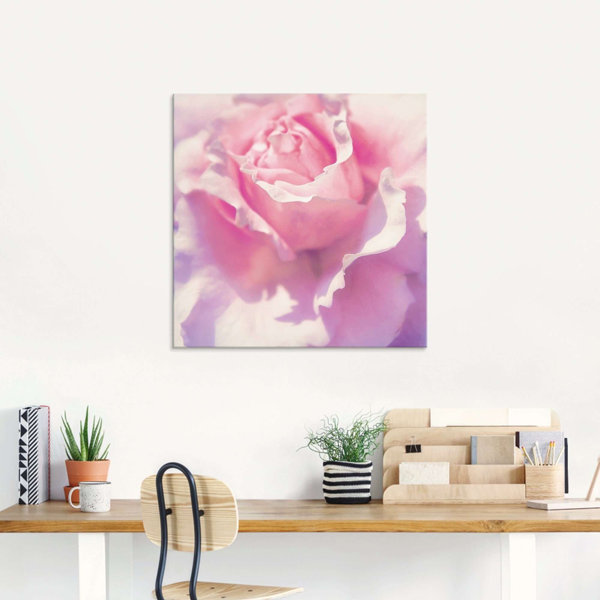 Artland Print op glas Roze in verschillende maten