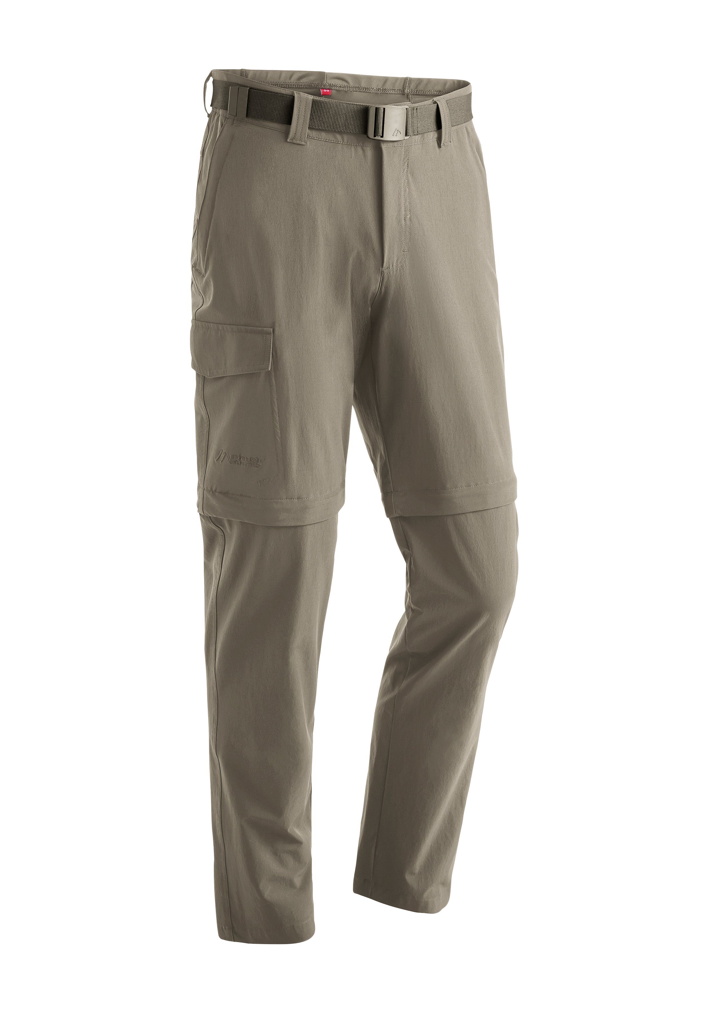 Maier Sports Functionele broek Torid slim zip Heren wandelbroek, zipp-off outdoorbroek, 4 zakken, slim fit heren broeken maat 27 beige