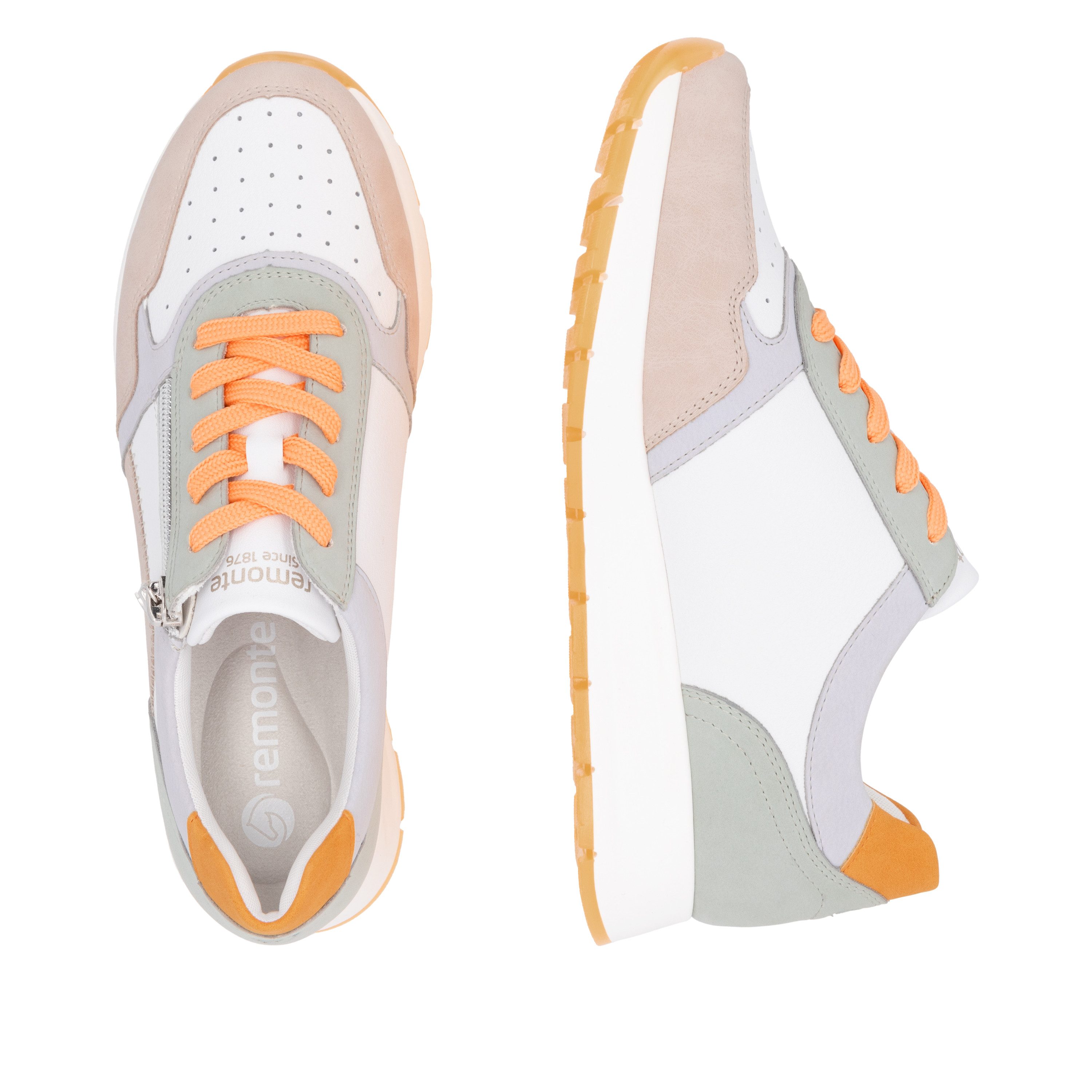 Remonte Sneakers met sleehak , vrijetijdsschoen, halfschoen, veterschoen met gepolsterde schacht