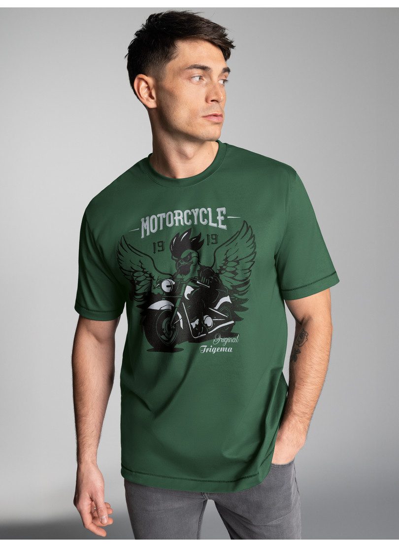 Trigema T-shirt TRIGEMA T-shirt met grote motorfiets-printmotief (1-delig)