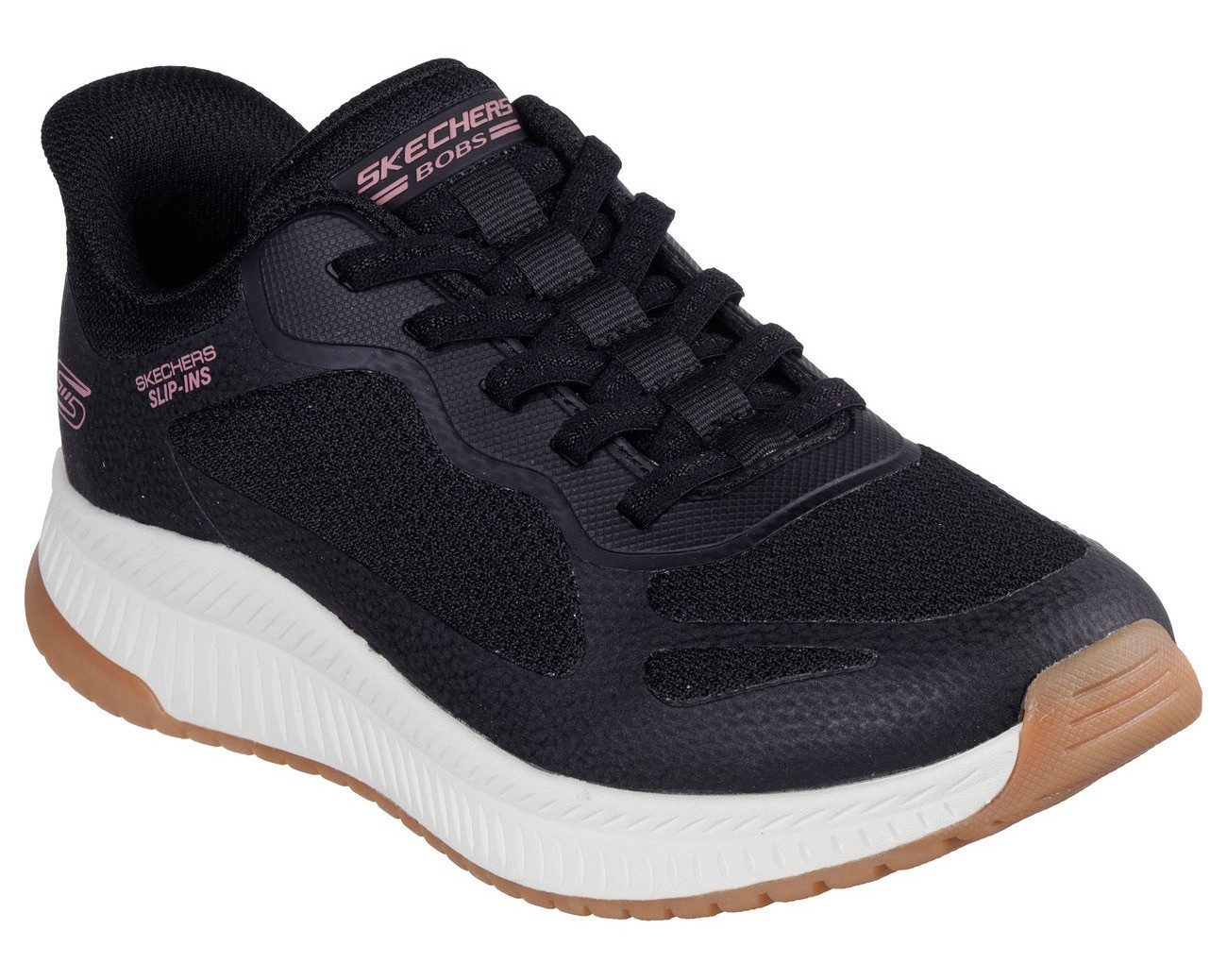 Skechers Slip-on sneakers BOBS SQUAD 4 Slippers, vrijetijdsschoen, lage schoen met memory foam dames lage sneakers maat 38 zwart