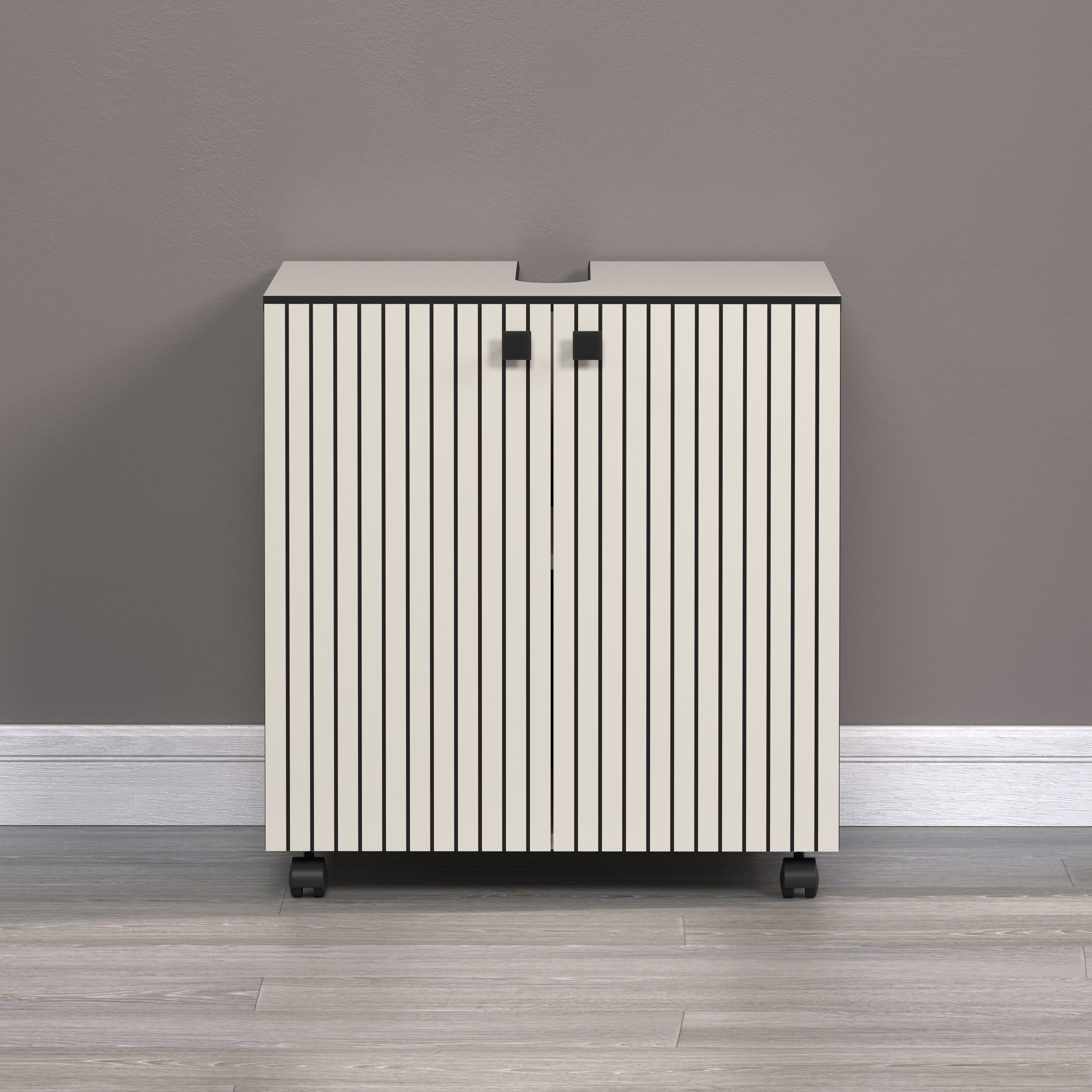 welltime Wastafelonderkast Amrum BxHxD 80 x 64 x 42 cm wastafelonderkast eiken rillen-look (1 stuk)
