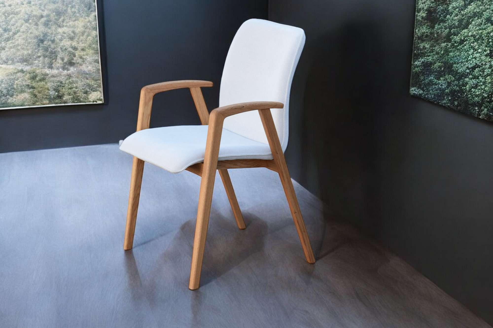 Home affaire Stoel met armleuningen Loreen eetkamerstoel, beklede stoel, designstoel met massief frame, hoogwaardig afgewerkt, armleuningen, stijlvol, comfortabel (set, 2 stuks)