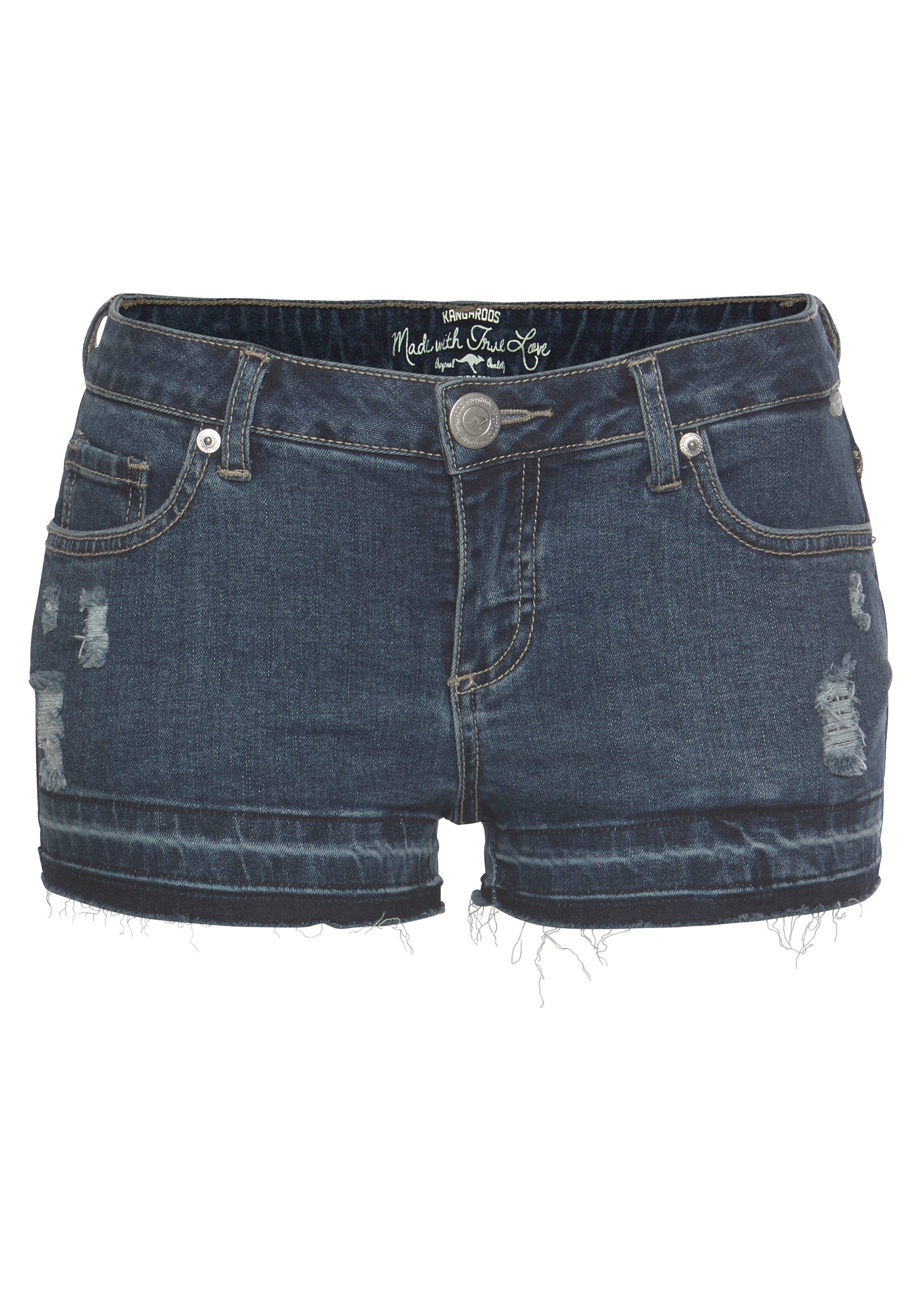 KangaROOS Jeansshort korte broek, met destroyed-effecten, lage taille