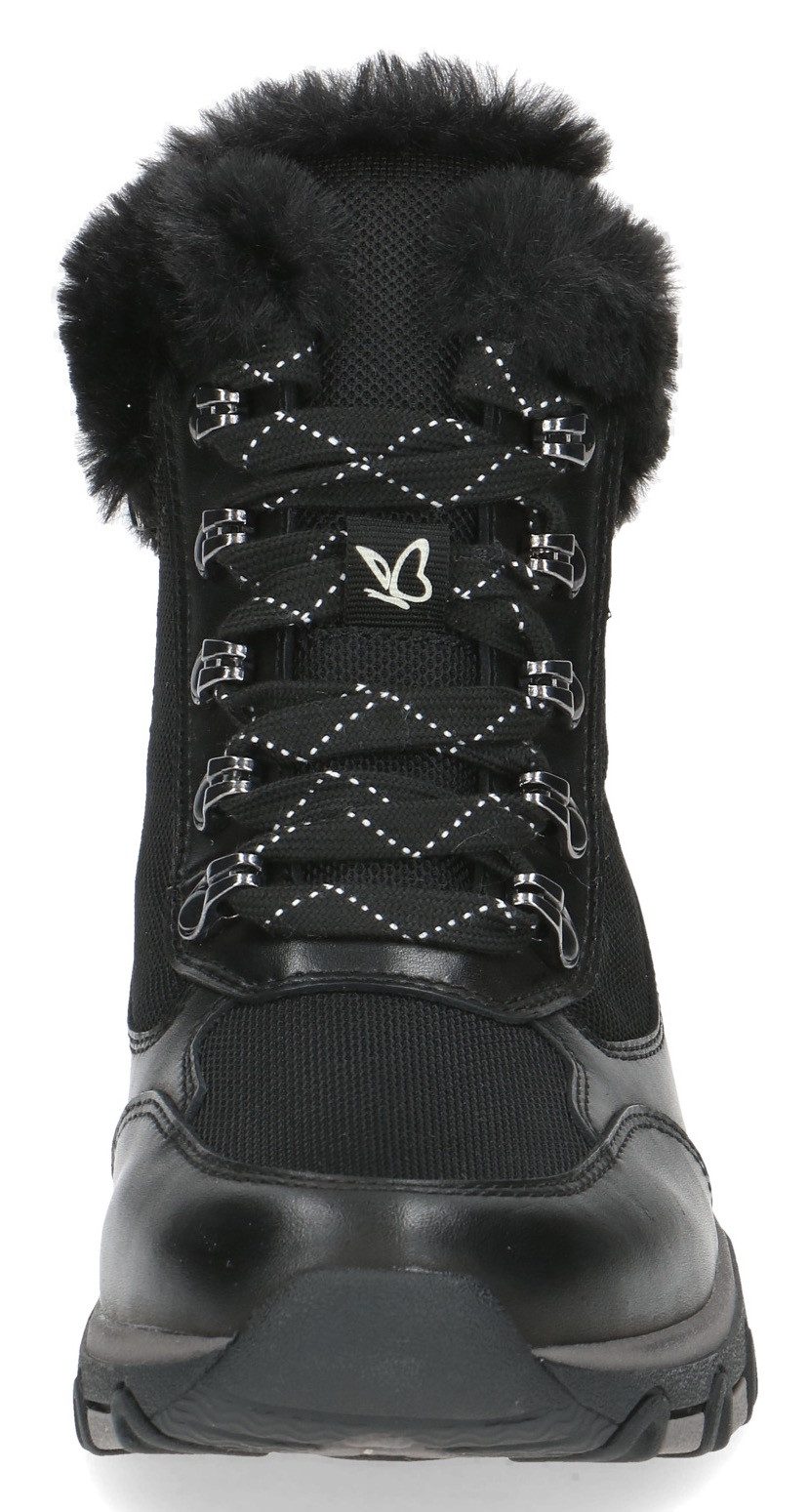 Caprice Winterlaarzen sleehak, veterschoenen, outdoorschoen in comfortabele breedte