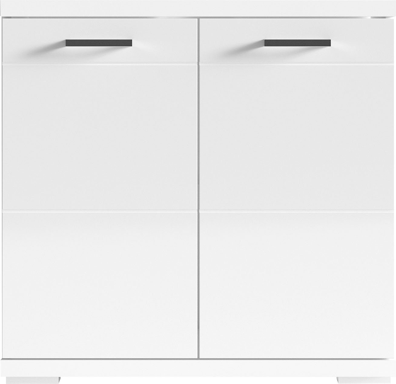 Homexperts Wastafelonderkast Nusa Breedte 60 cm, met hoogglanslak en verchroomde metalen handgrepen
