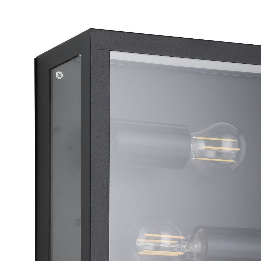 EGLO Plafondlamp voor buiten ALAMONTE 1 Wandlamp buiten, L29 x H29 x B13 cm, rustiek, E27, IP44, max. 60W