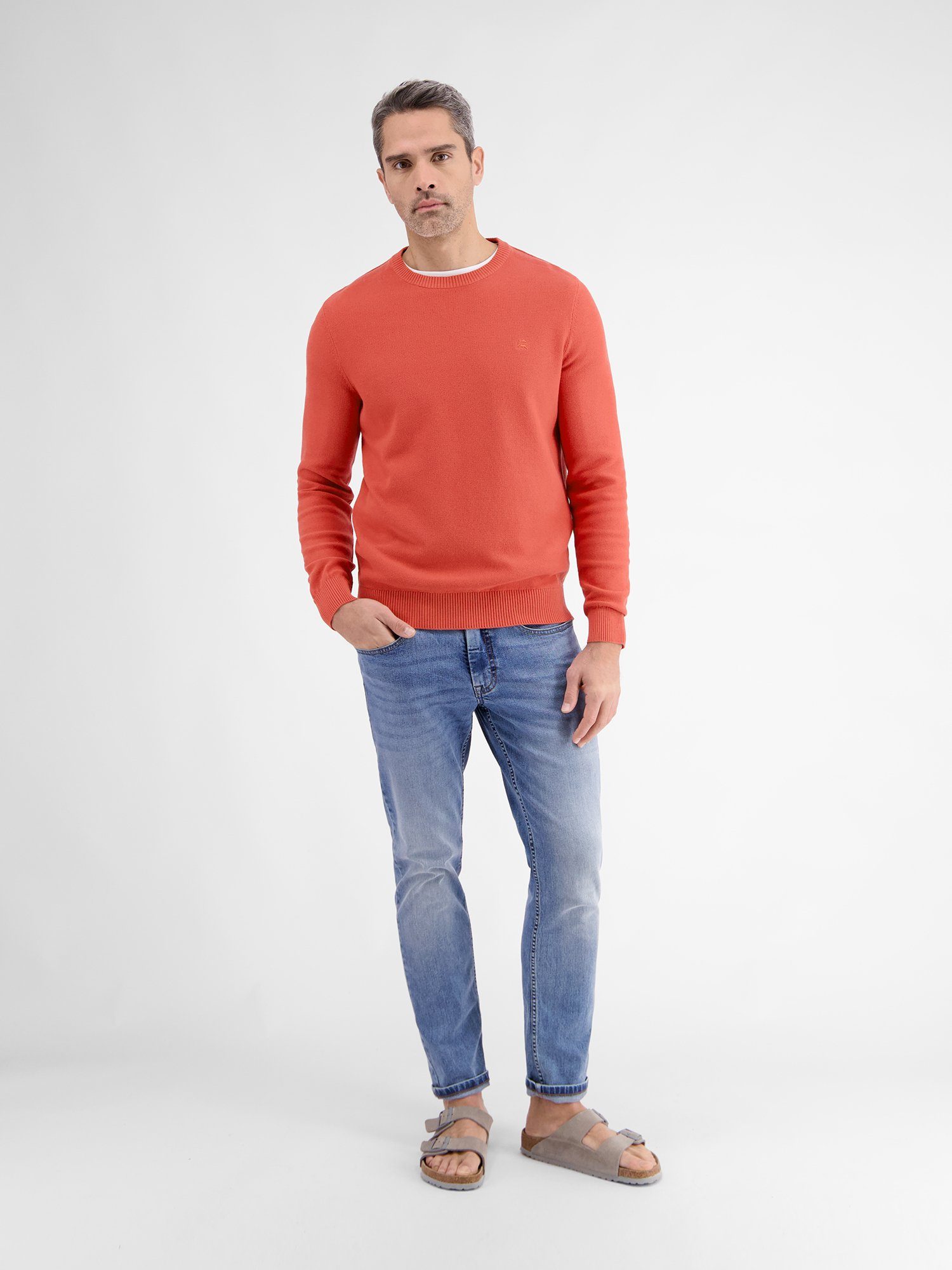 Lerros Gebreide trui LERROS crewneck gebreide pullover voor heren
