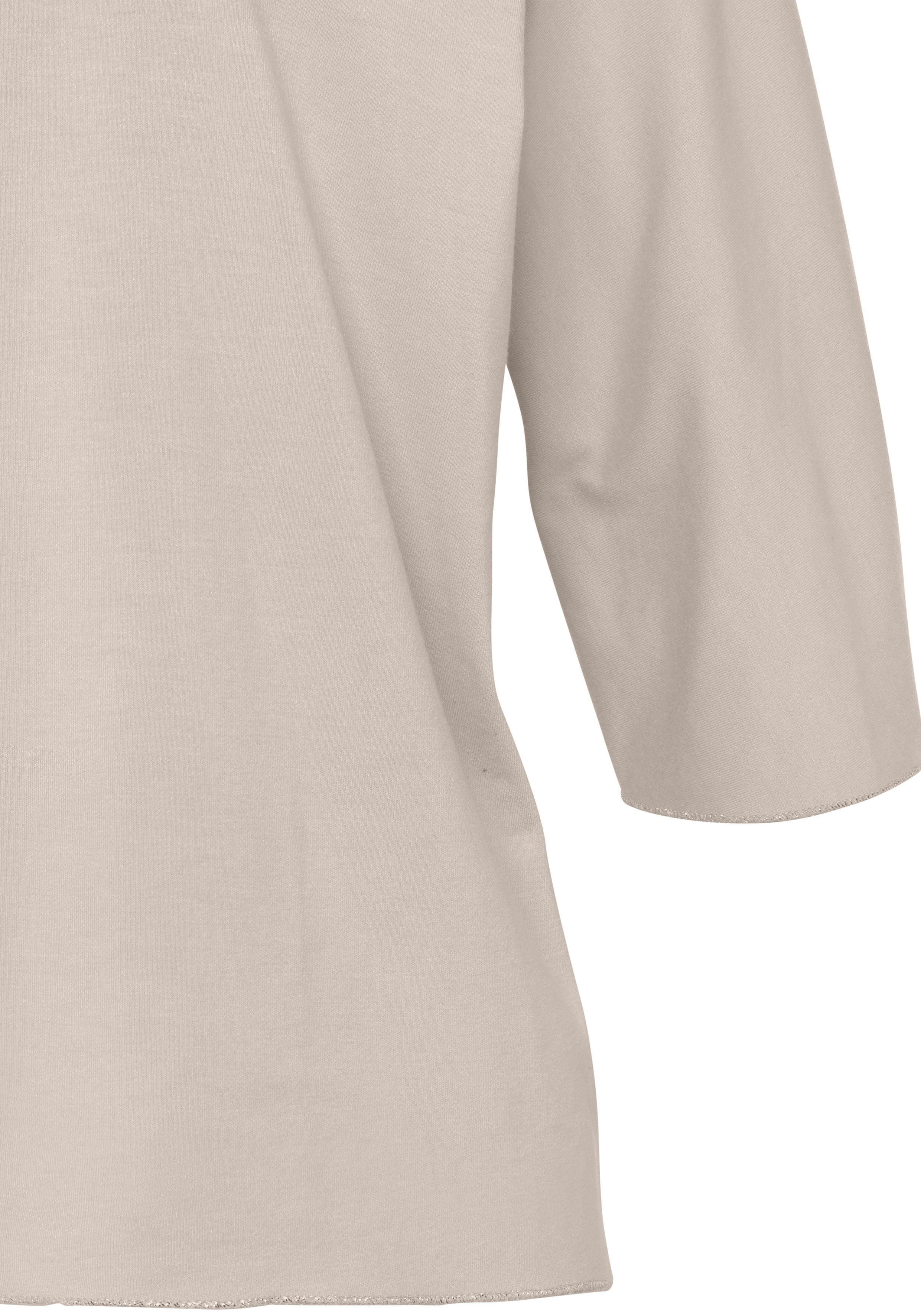 Lascana Shirt met ronde hals Met elegante glinsterafwerkingen in een gemakkelijk te onderhouden kwaliteit (1-delig)