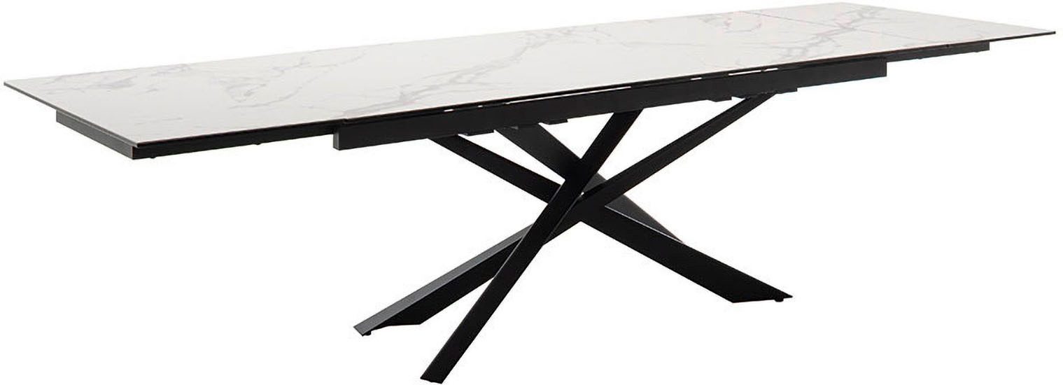 MCA furniture Eettafel TESERO uitschuifbare tafel 200-300 cm Keramiek, metaal, marmer-look, uittrekbaar, belastbaar tot 100 kg, 10-12 personen