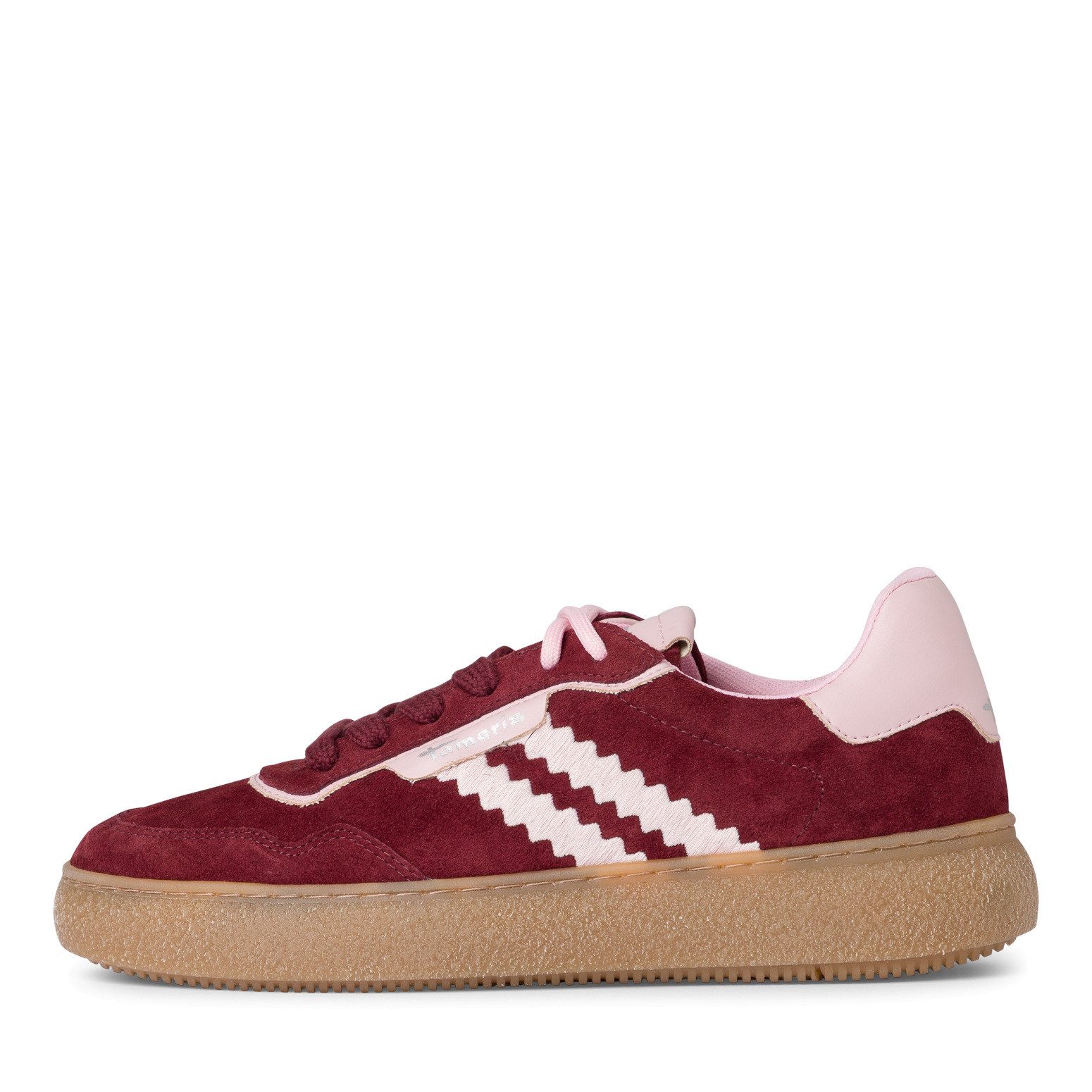Tamaris Plateausneakers vrijetijdsschoen, lage schoen, veterschoen met contrast bies