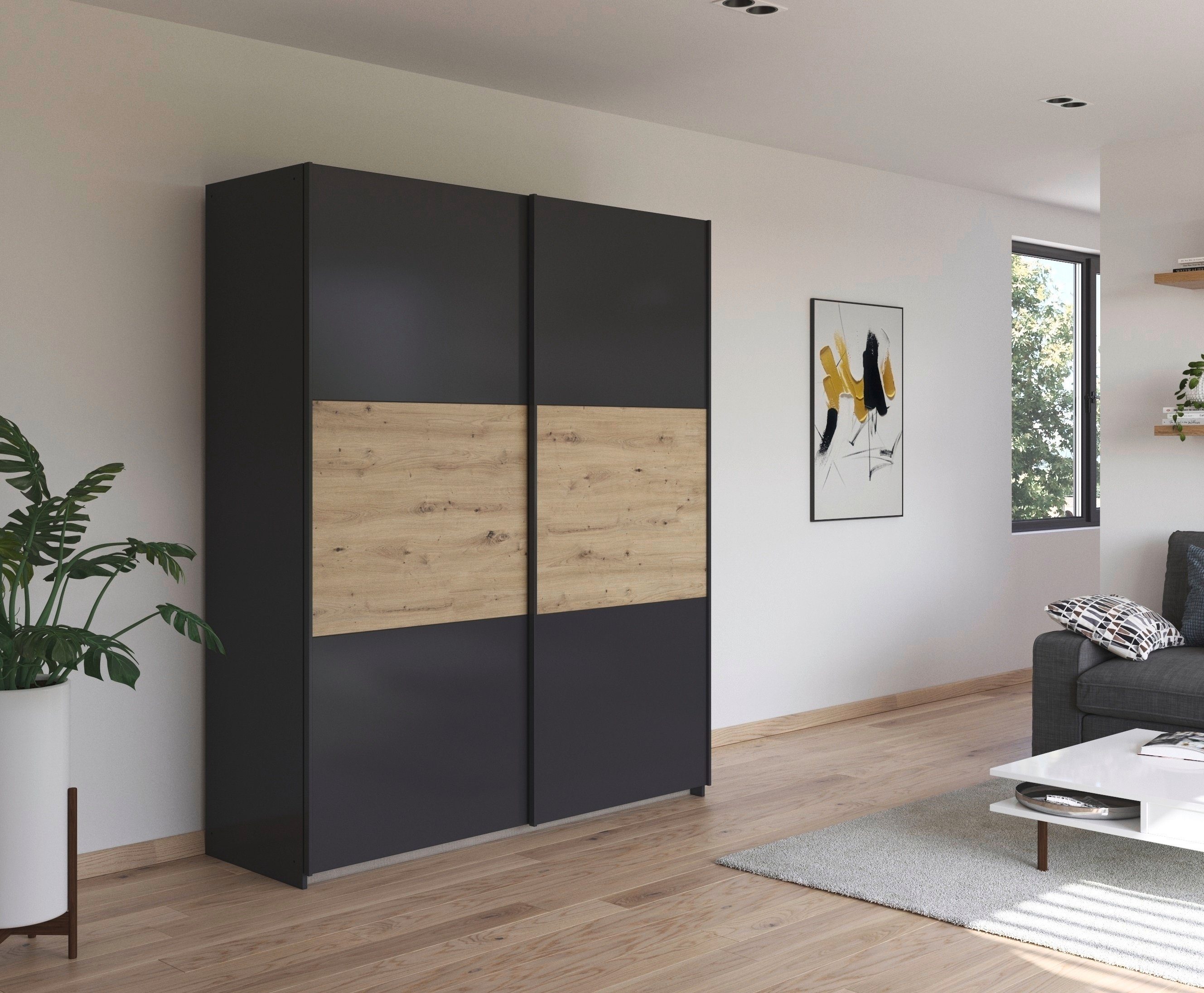rauch Zweefdeurkast Kledingkast kast garderobe garderobekast waskast NEO met een royale opbergruimte en vele verschillende kleurencombinaties