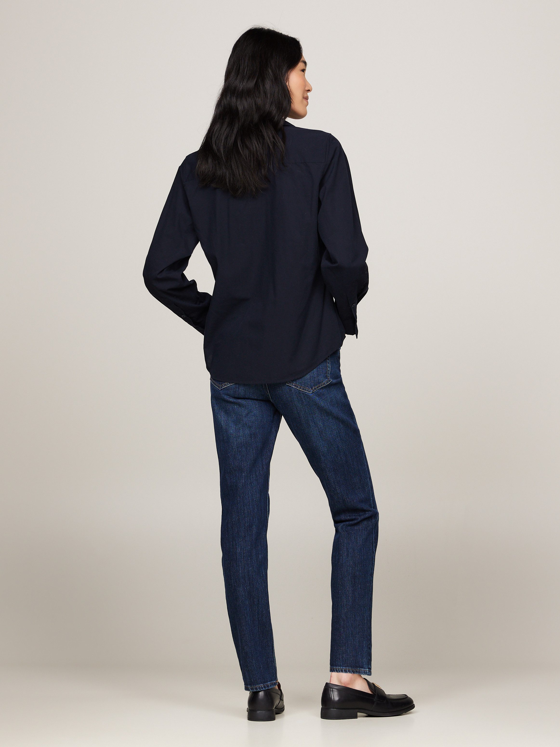 Tommy Hilfiger Overhemdblouse ESS POPLIN REGULAR SHIRT met popeline, geborduurd tommy hilfiger logo